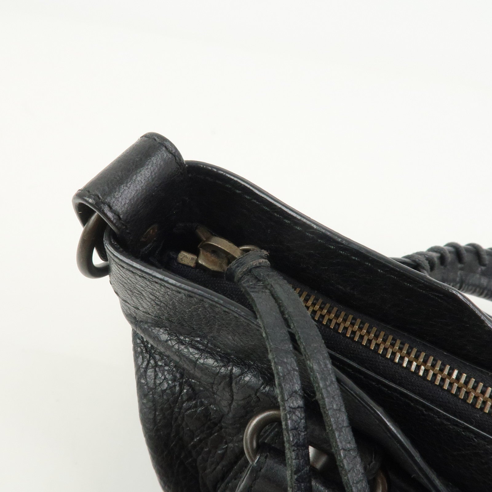 BALENCIAGA The First Leather 2Way Bag Shoulder Bag Black 103208