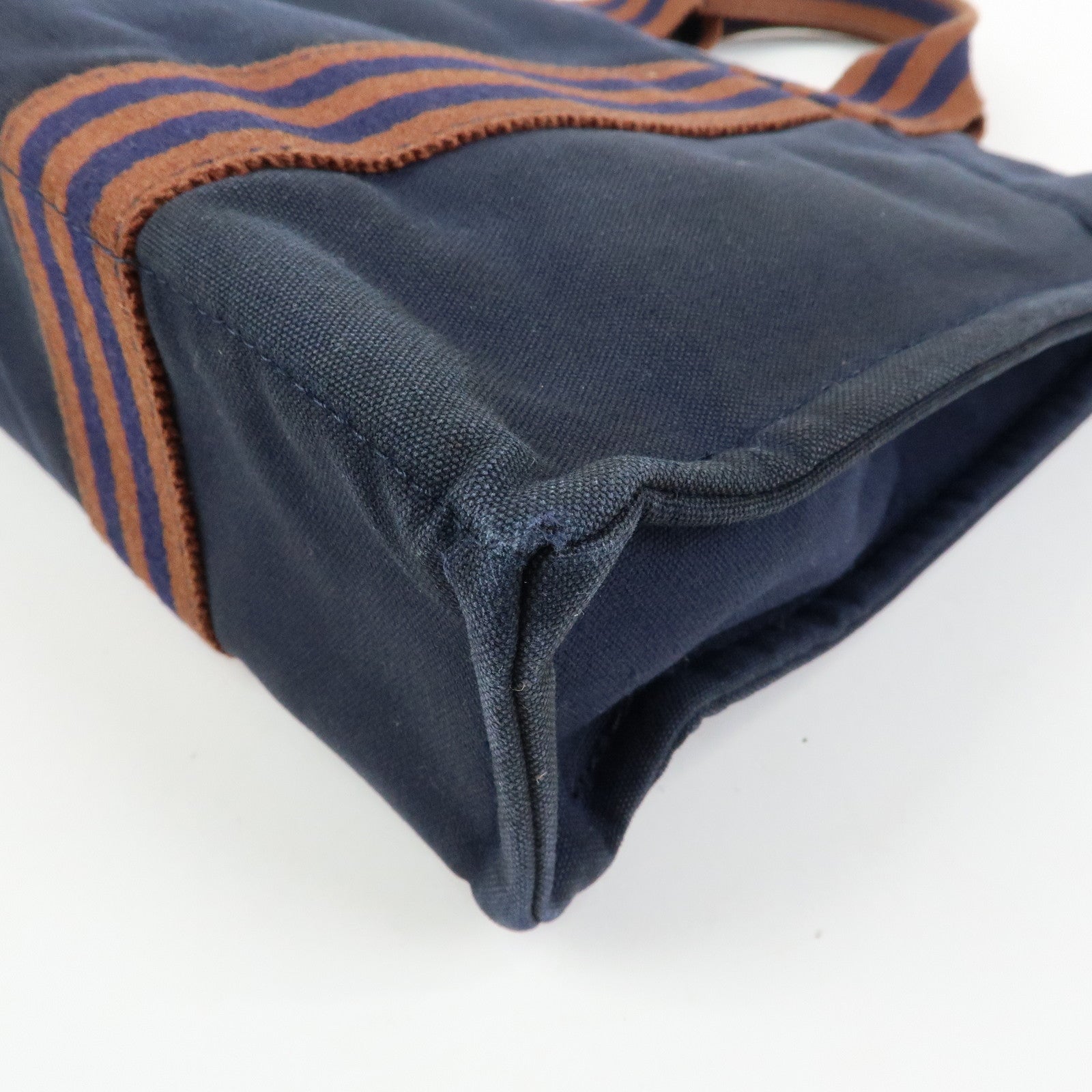 HERMES Fourre Tout Canvas PM Tote Bag Hand Bag Navy