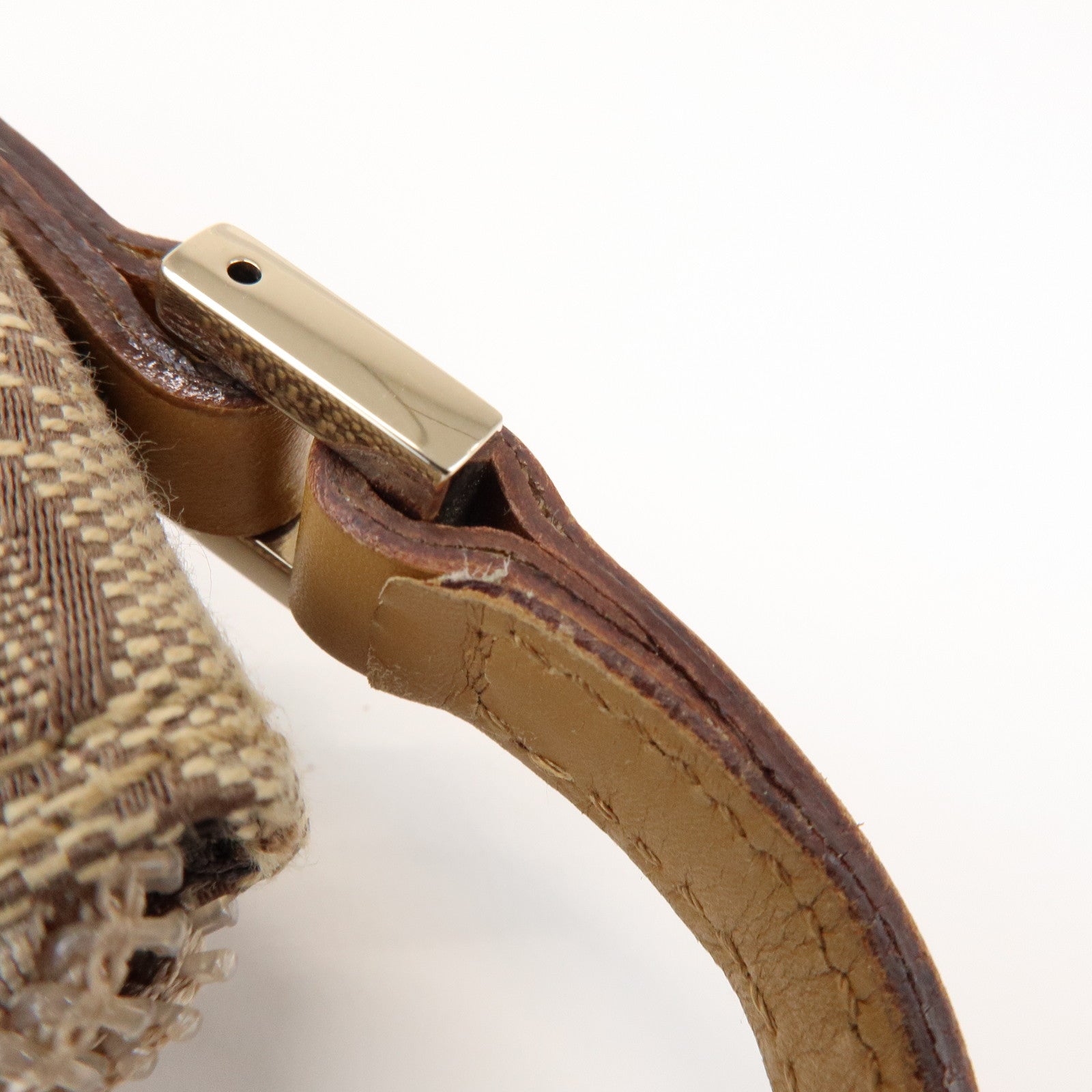 GUCCI Boat Bag GG Canvas Leather Accessory Pouch Hand Bag 039・1103