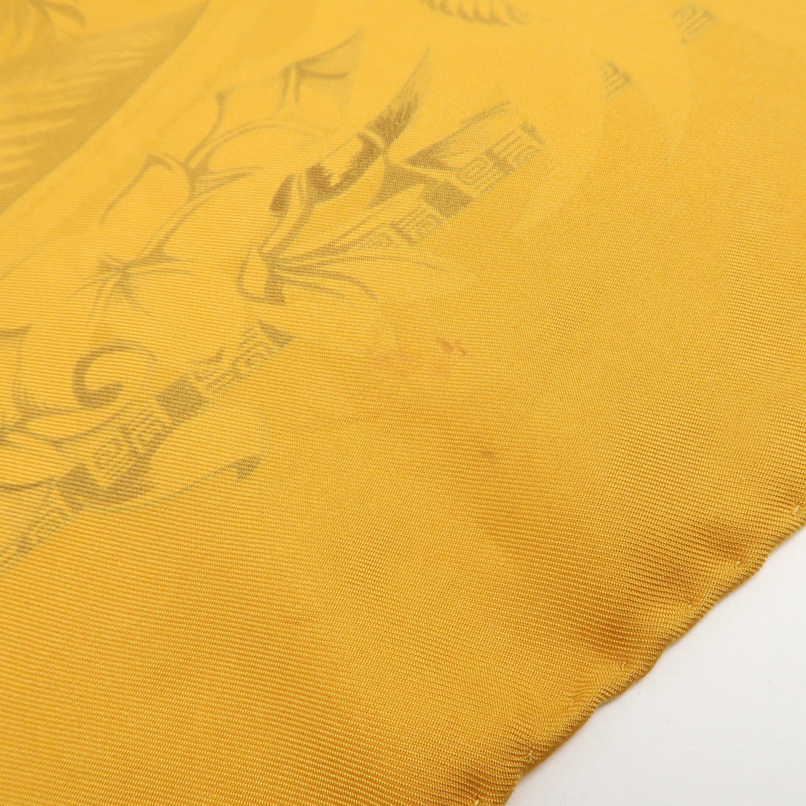 HERMES Carre 90 Silk 100% Aloha Hawaiian Print Scarf Orange