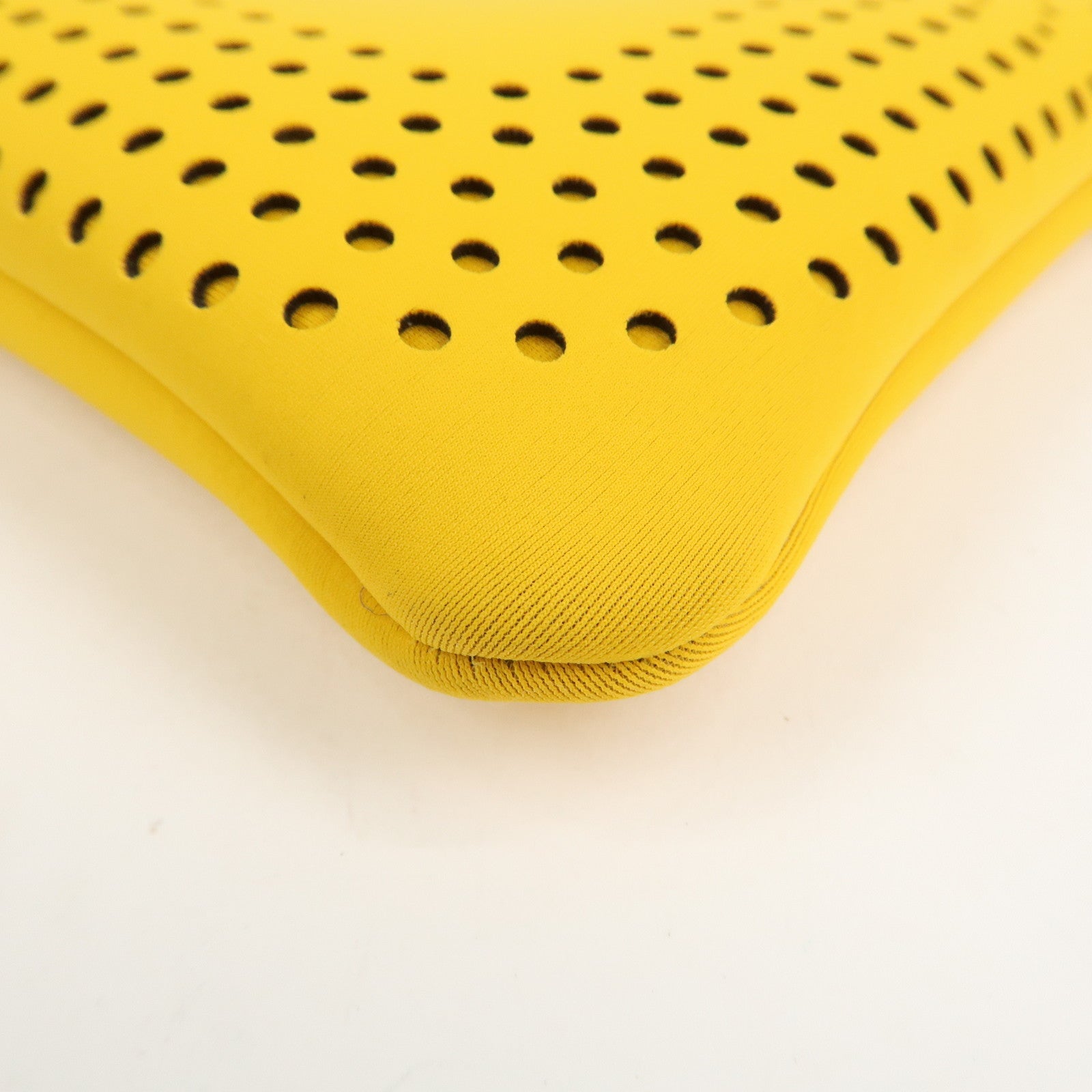 HERMES Neoprene Leather Neobain PM Pouch Cosmetic Pouch Yellow