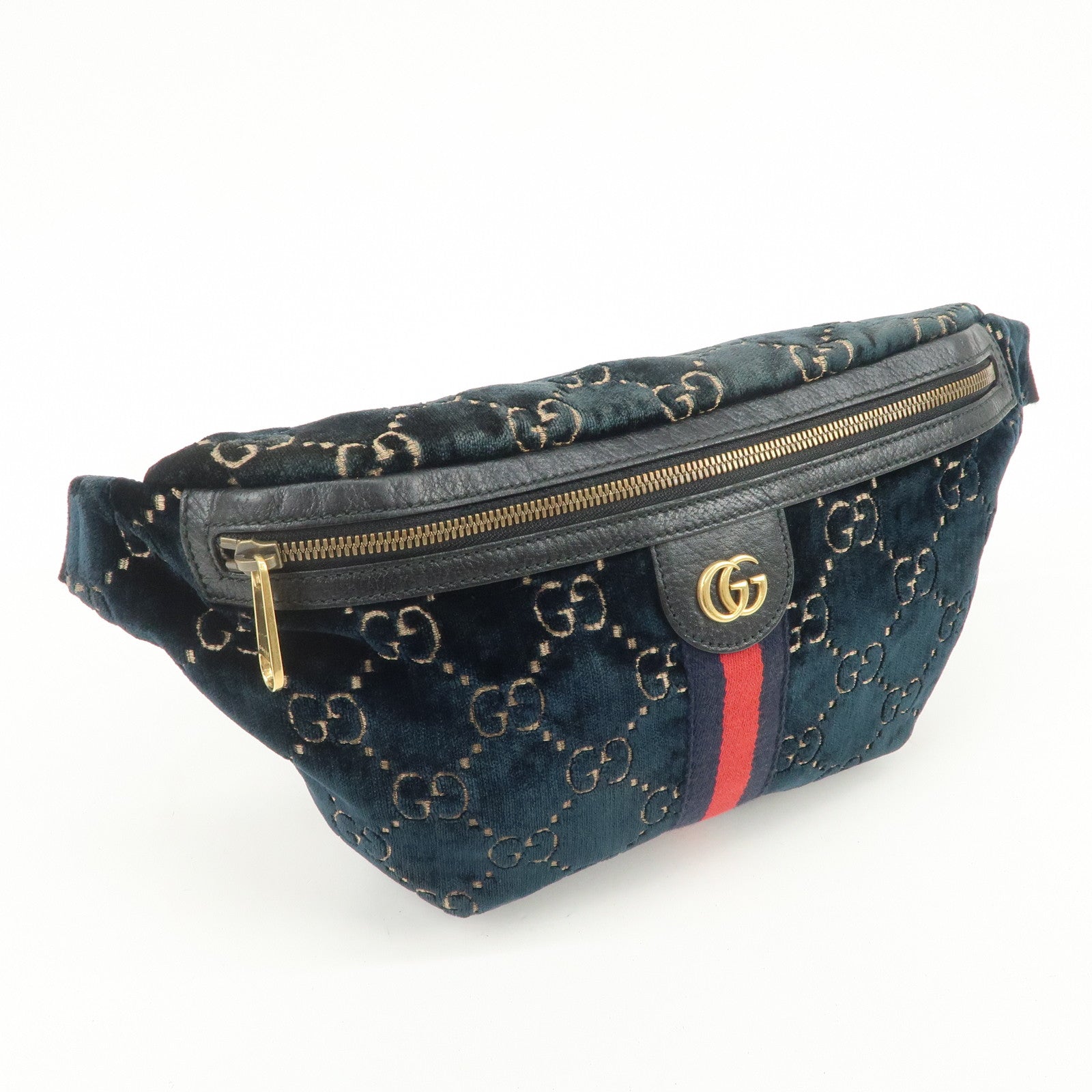 GUCCI Ophidia GG Velvet Leather Waist Bag Crossbody Bag 574968