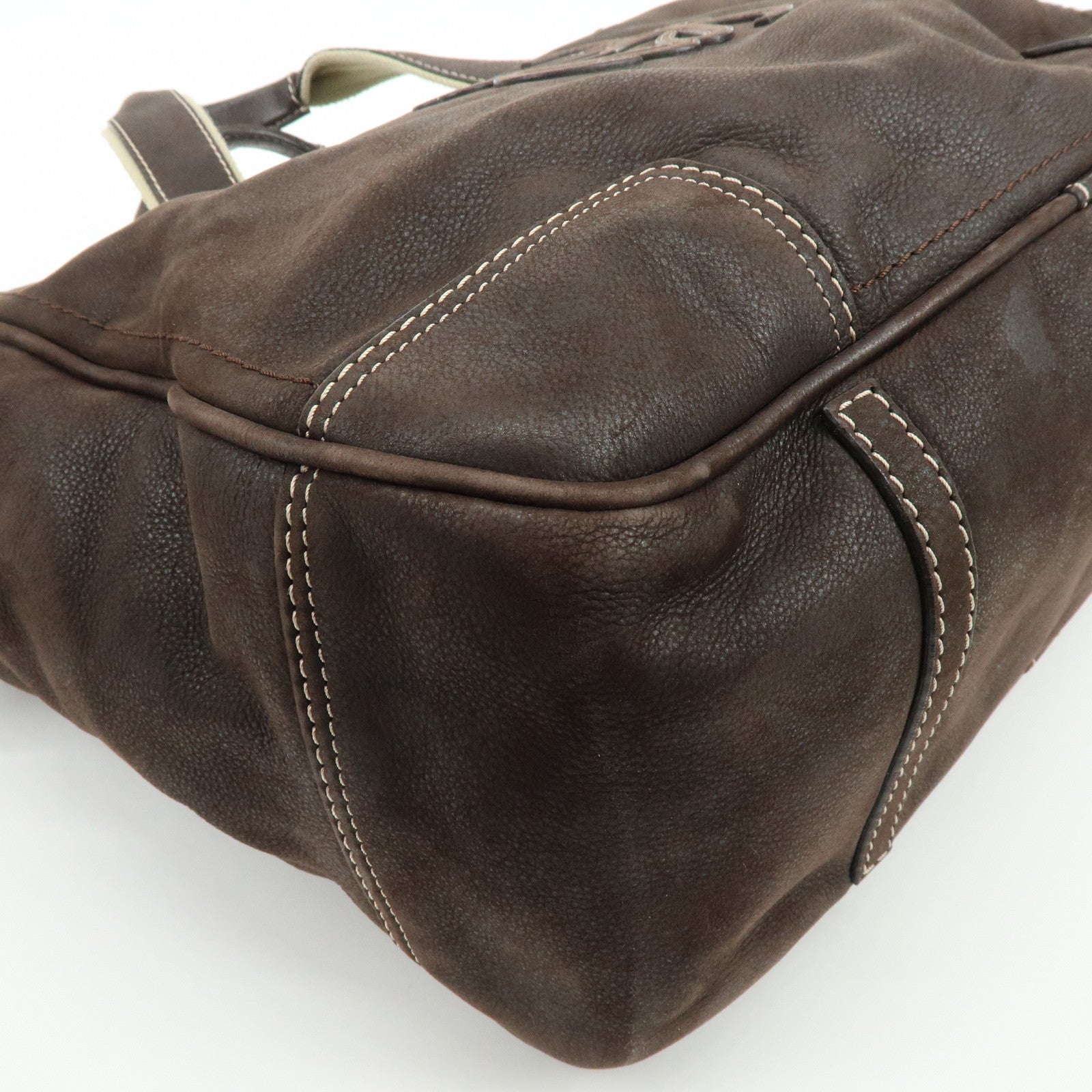 LOEWE Anagram Leather 2Way Bag Boston Bag Shoulder Bag Brown