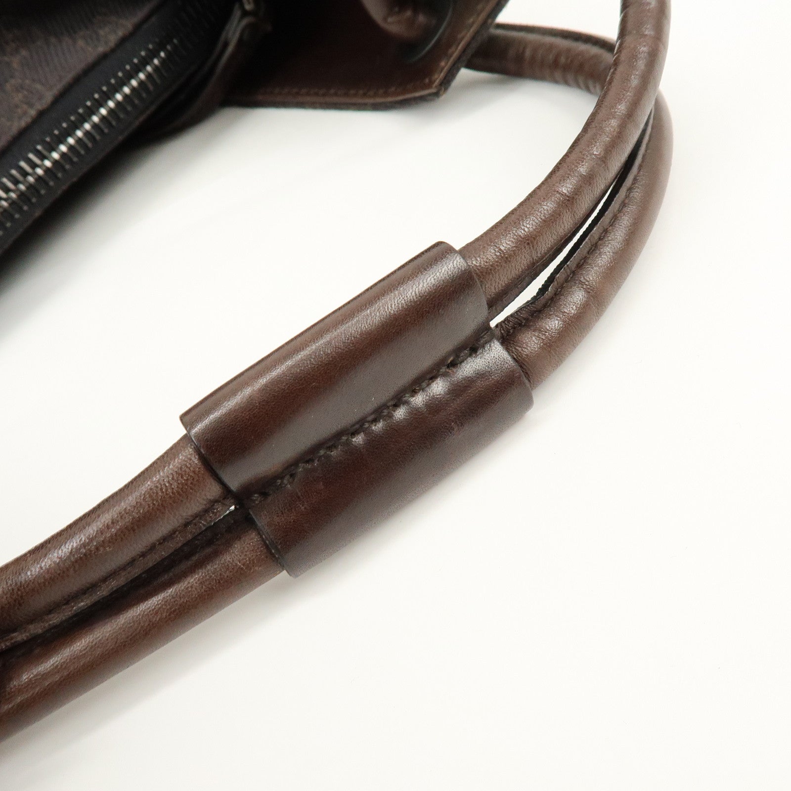 GUCCI GG Denim Leather Shoulder Bag Hand Bag Dark Brown 101292