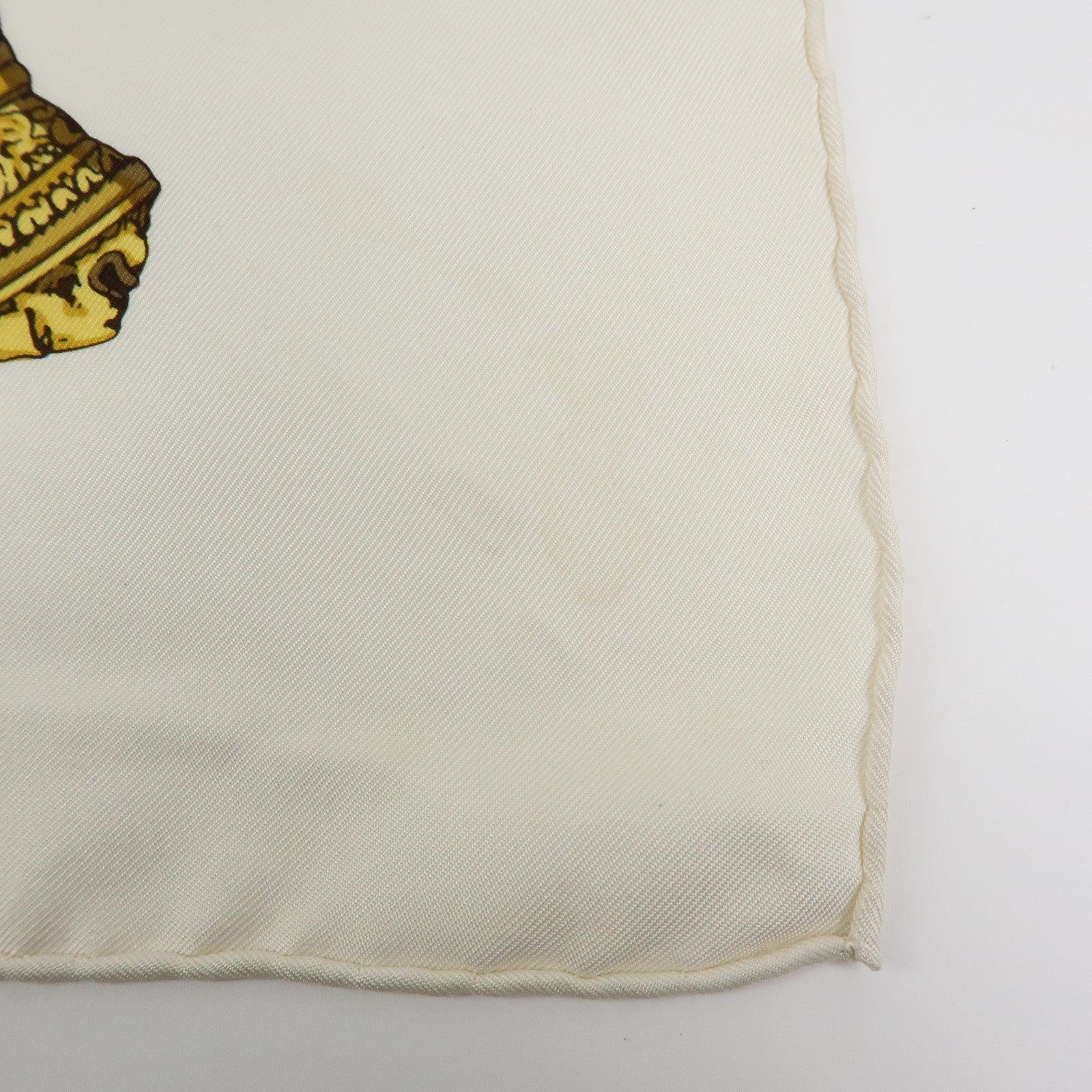 HERMES Carre 90 Set of 2 Silk 100% Scarf Gold Ivory Red
