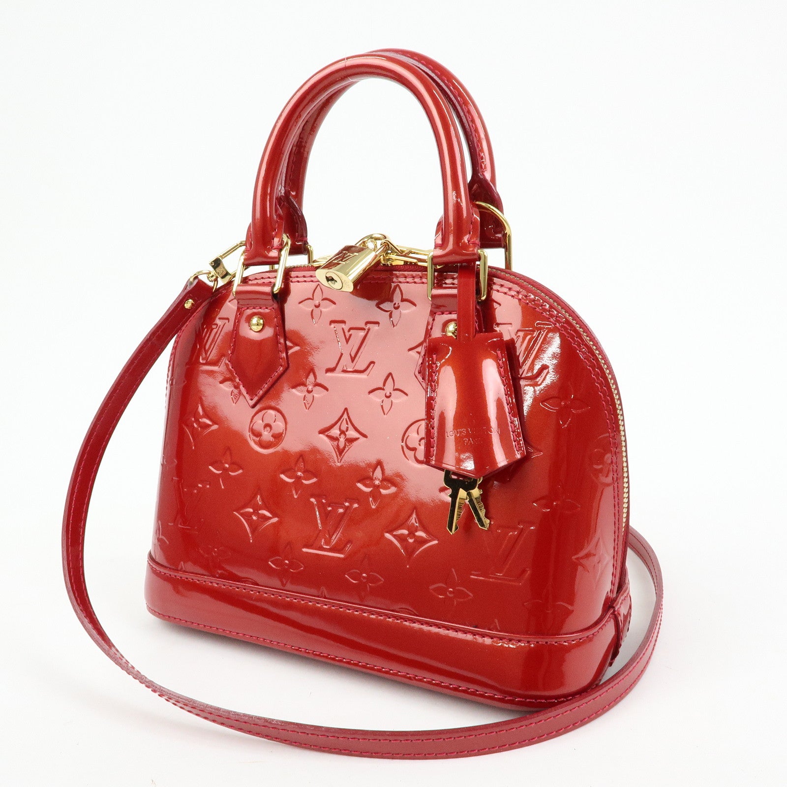 Louis Vuitton Monogram Vernis Alma BB 2Way Bag Red M91606