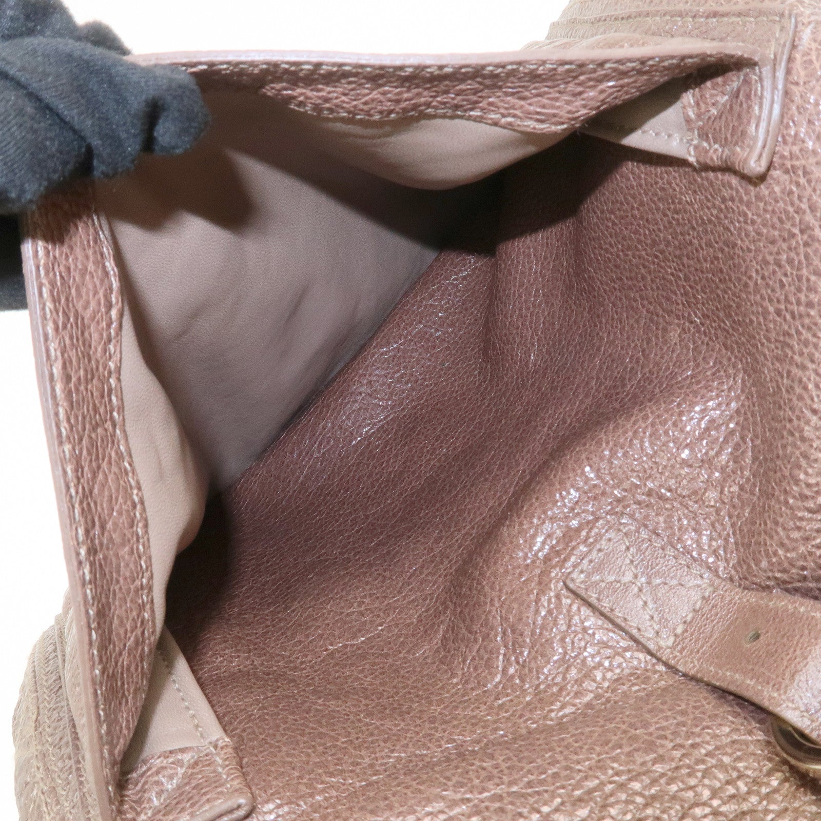 Christian Dior Lady Dior Leather Tote Bag Shoulder Bag Brown