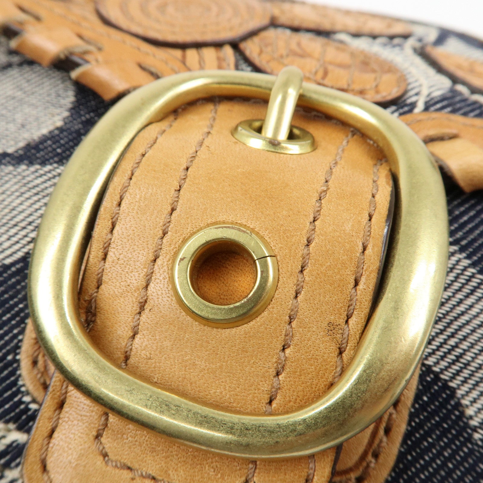 COACH Set Of 3 Leather Canvas Hand Bag Shoulder bag Red Navy White