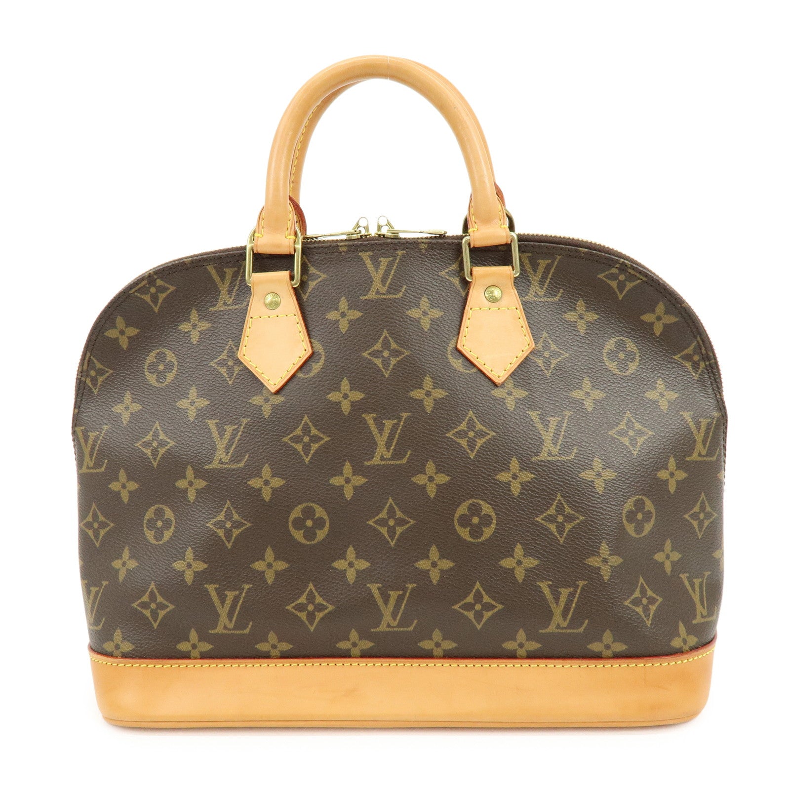 Louis Vuitton Monogram Alma Canvas Leather Hand Bag Brown M51130