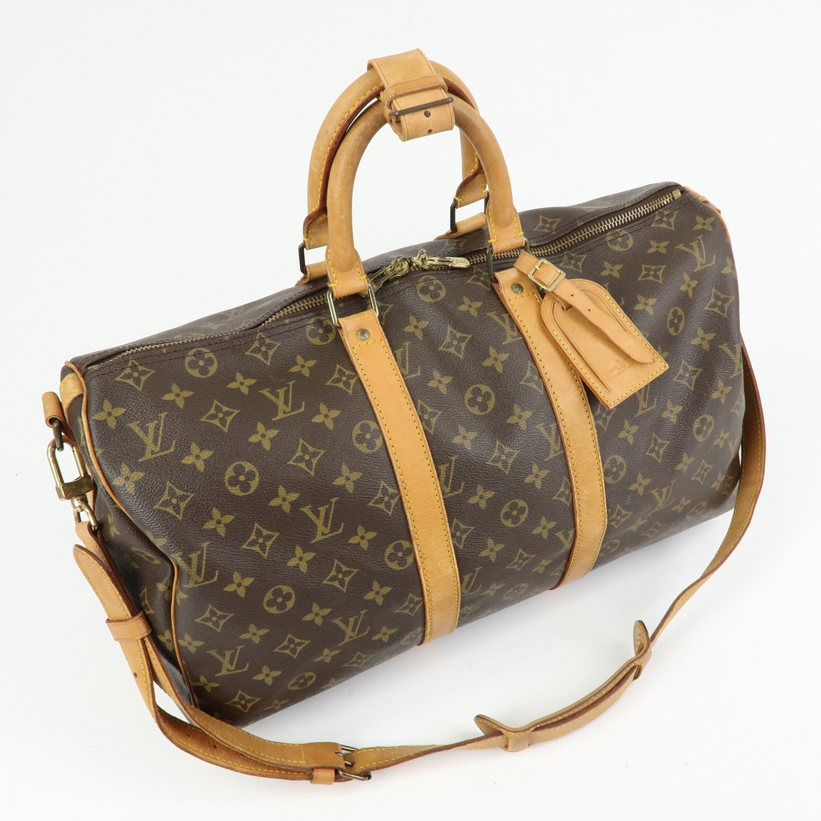 Louis Vuitton Monogram Keep All Bandouliere 45 Boston Bag M41418