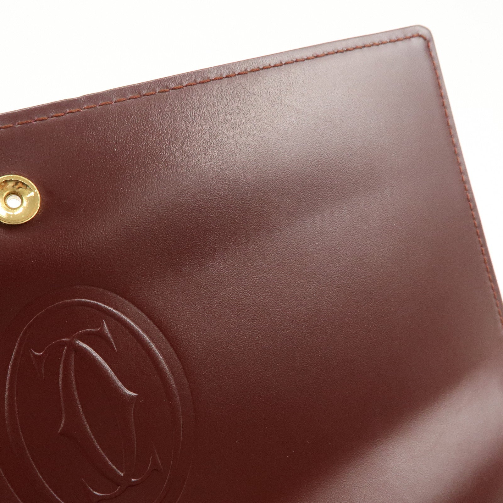Cartier Must de Cartier Leather Shoulder Bag Hand Bag Bordeaux