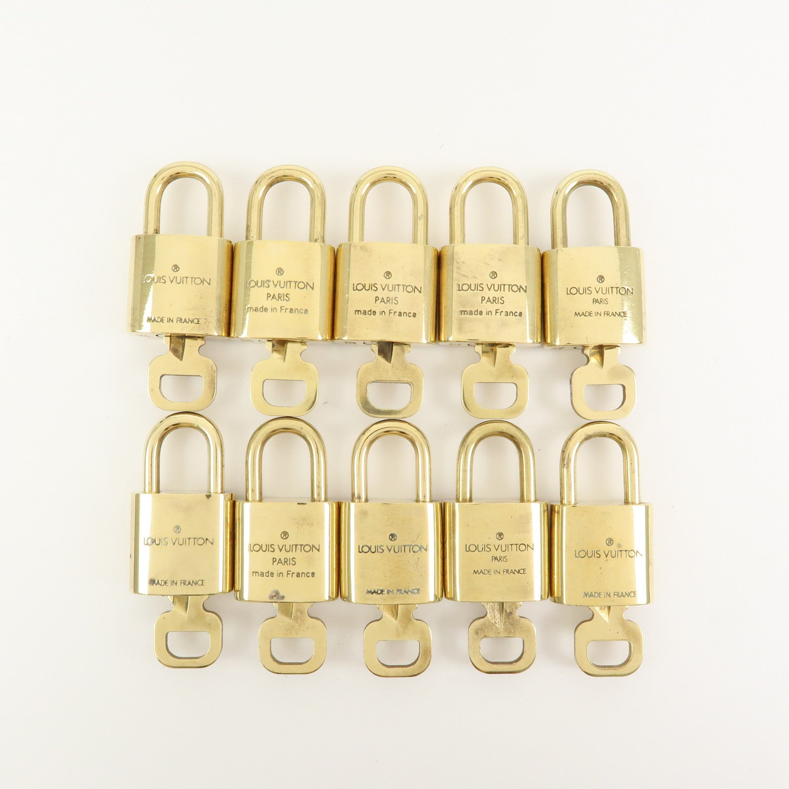 Louis Vuitton Set of 10 Lock & Key Cadena Key Lock Gold