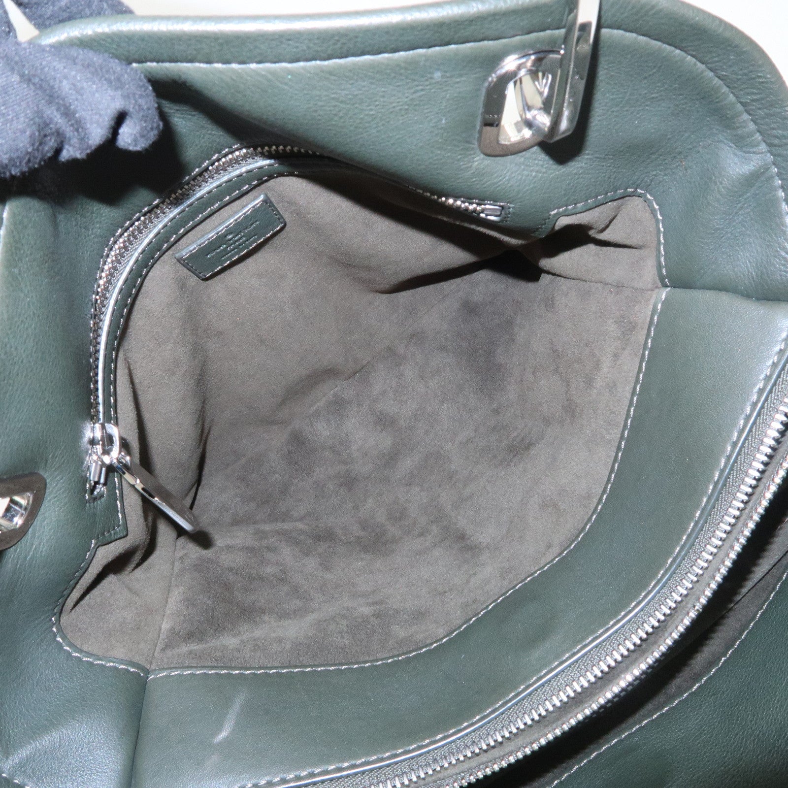 Louis Vuitton Monogram Antheia PM Leather Hand Bag Dark Green