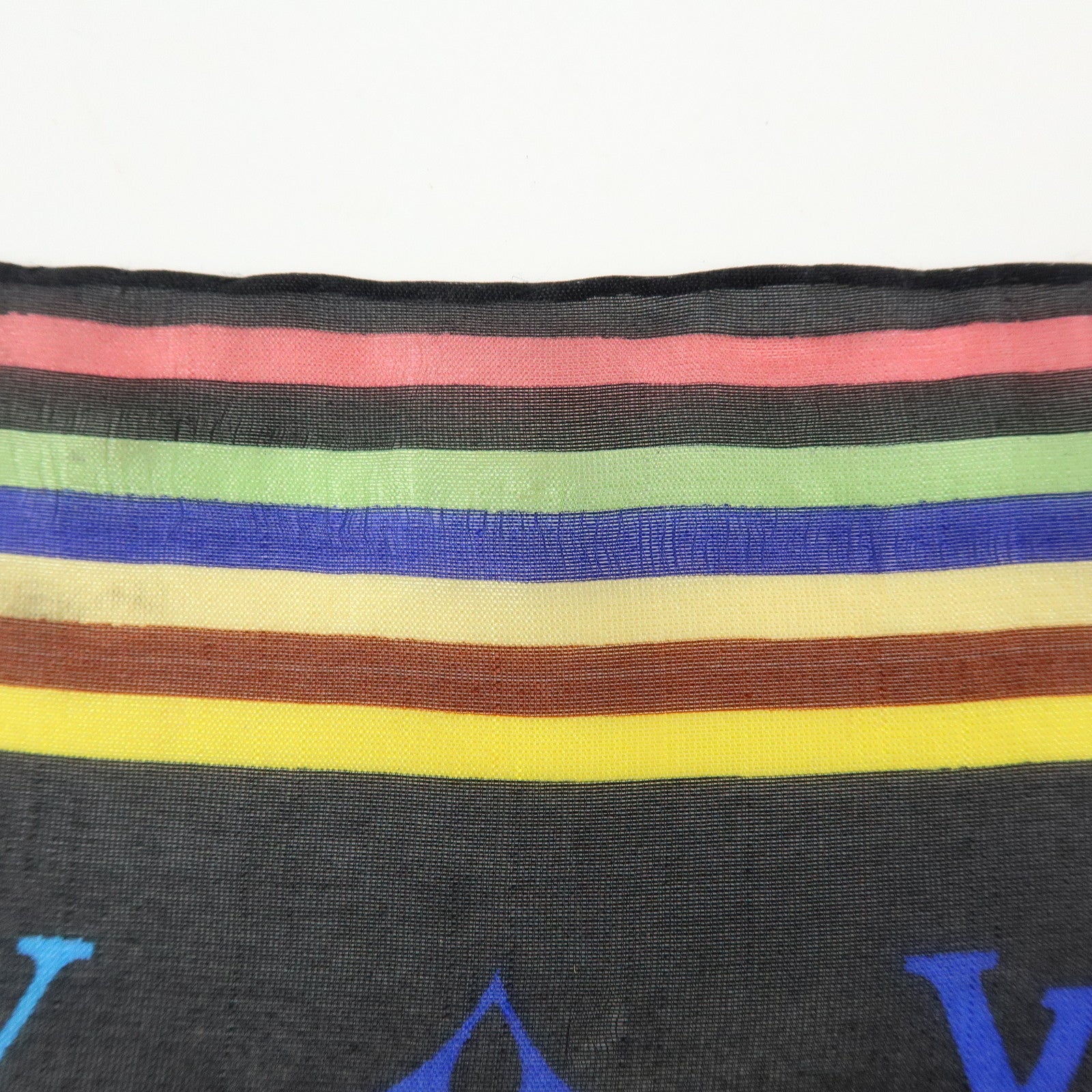 Louis Vuitton Monogram Silk 100% Scarf Multicolor Noir Black