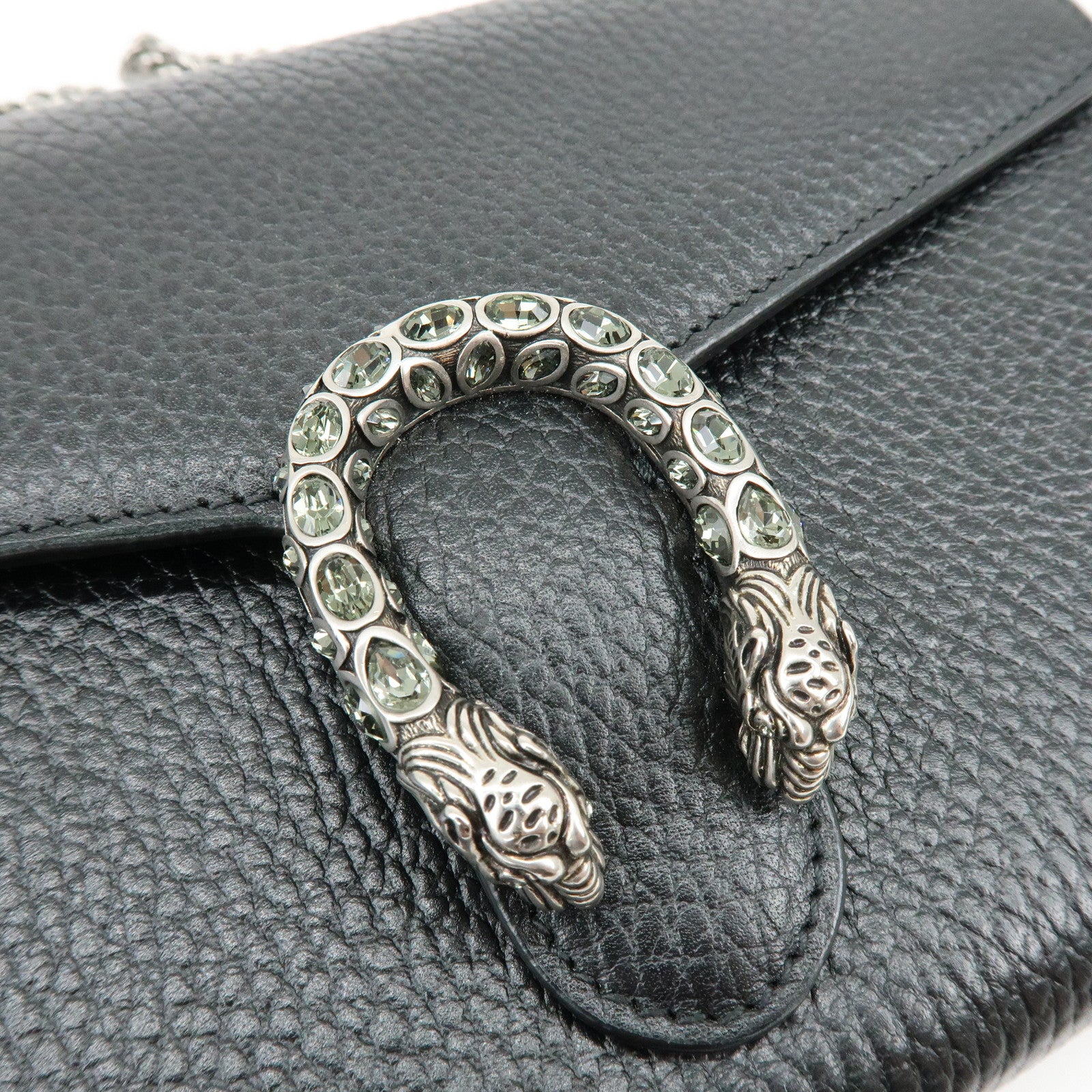 GUCCI Dionysus Leather Chain Wallet Shoulder Bag Black 401231