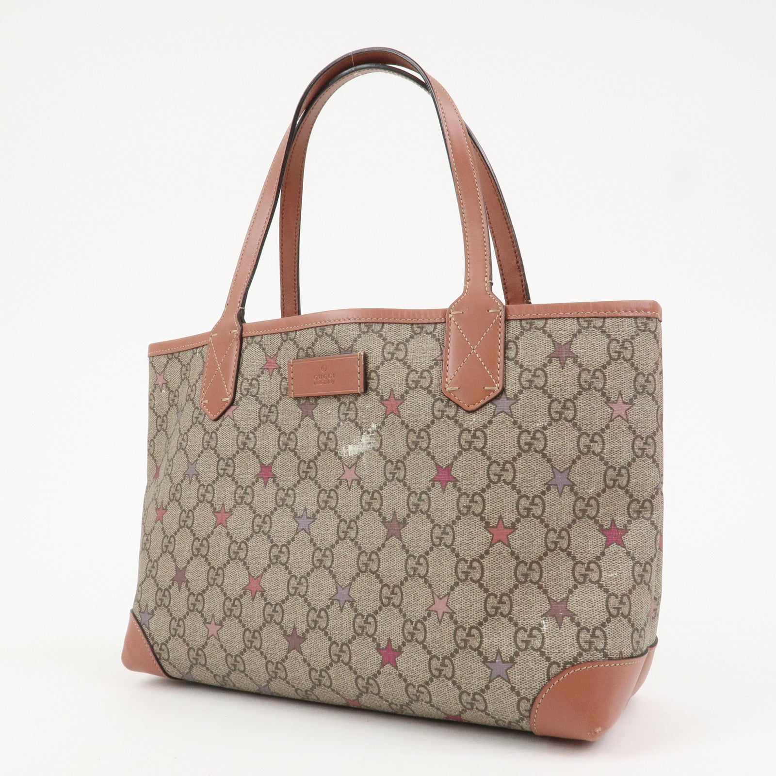 GUCCI GG Supreme PVC Leather Tote Bag Shoulder Bag Beige 309499