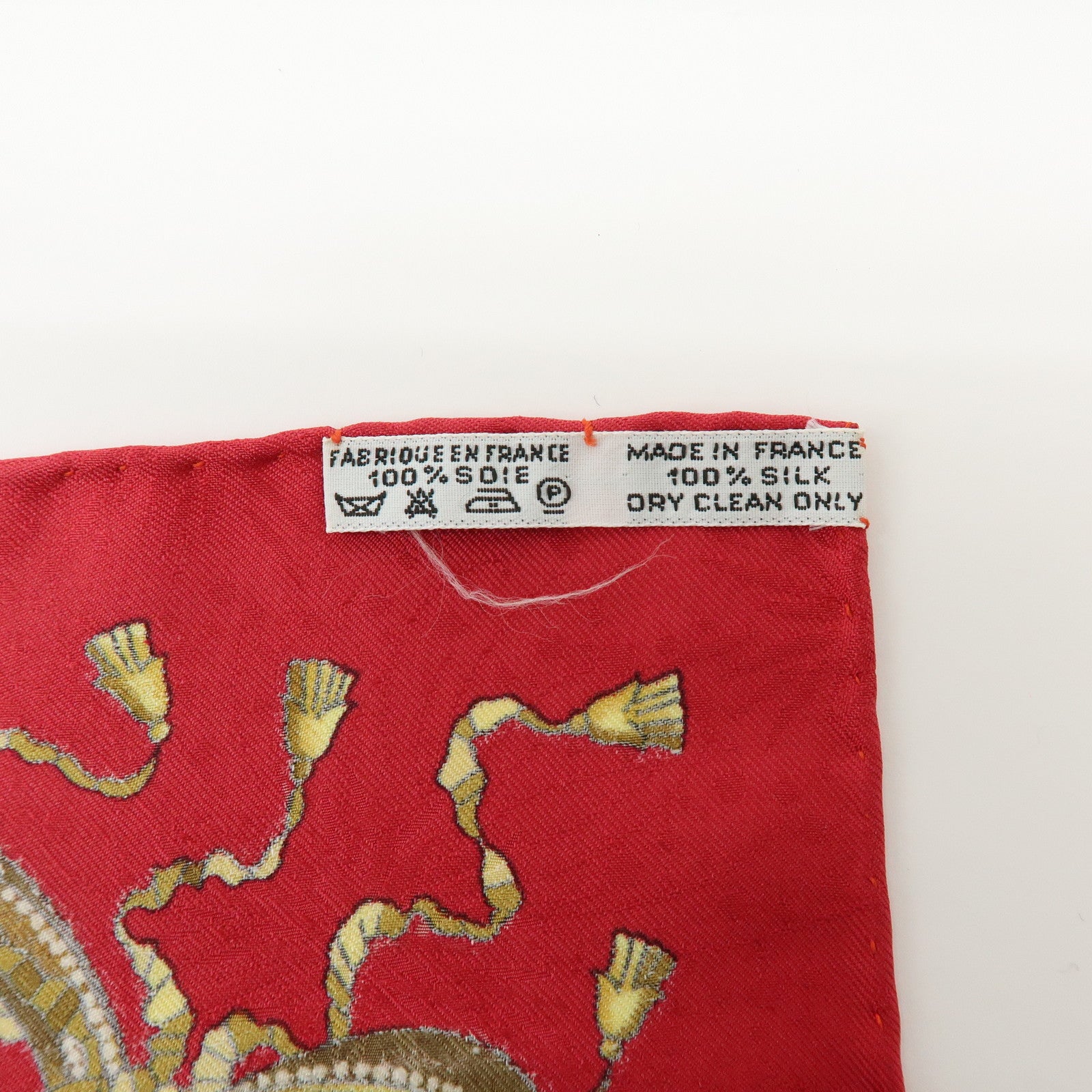 HERMES Carre 90 Set of 2 Silk 100% Scarf Brown Red