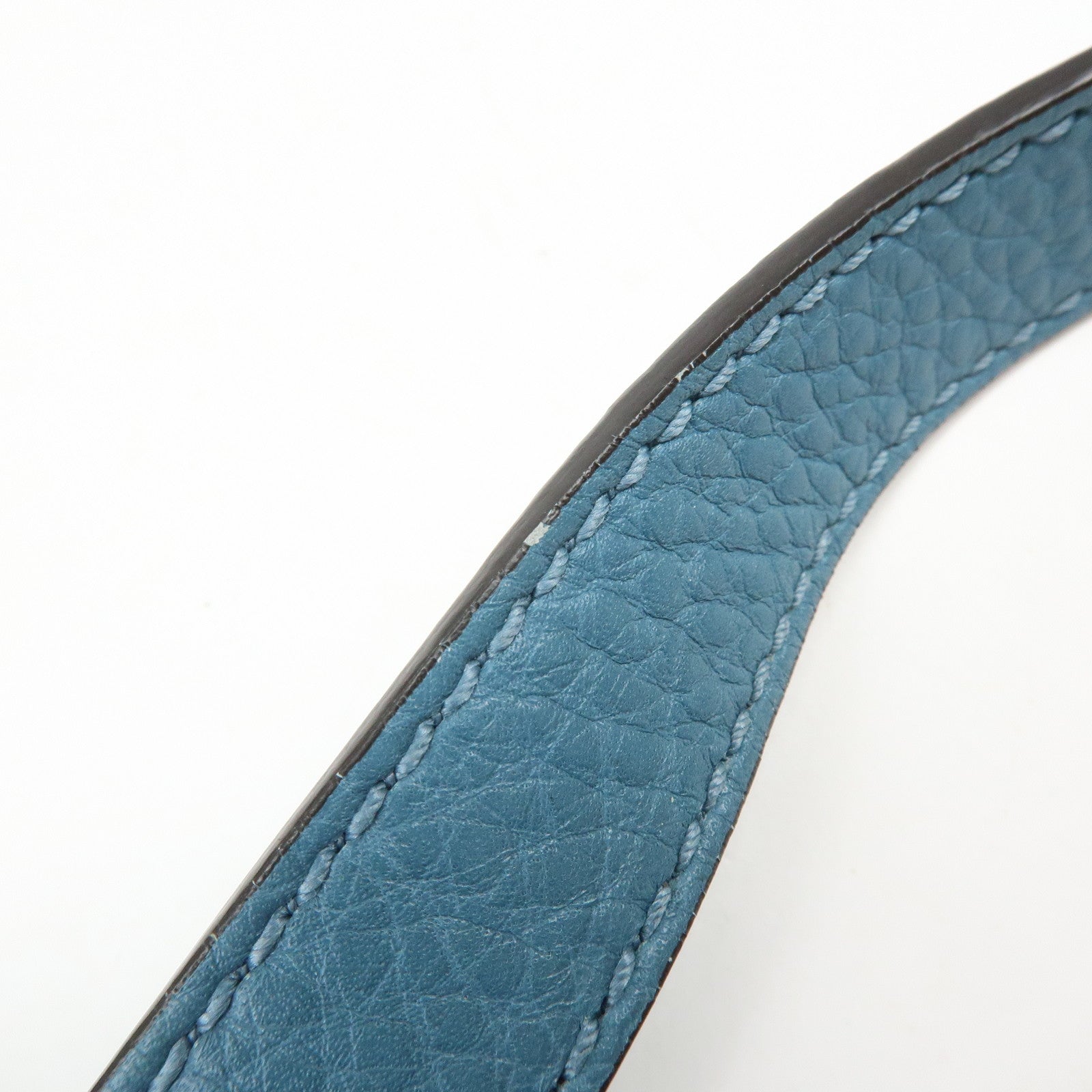 GUCCI Bamboo Shopper Large Leather Tote Bag 2Way Bag Blue 323658
