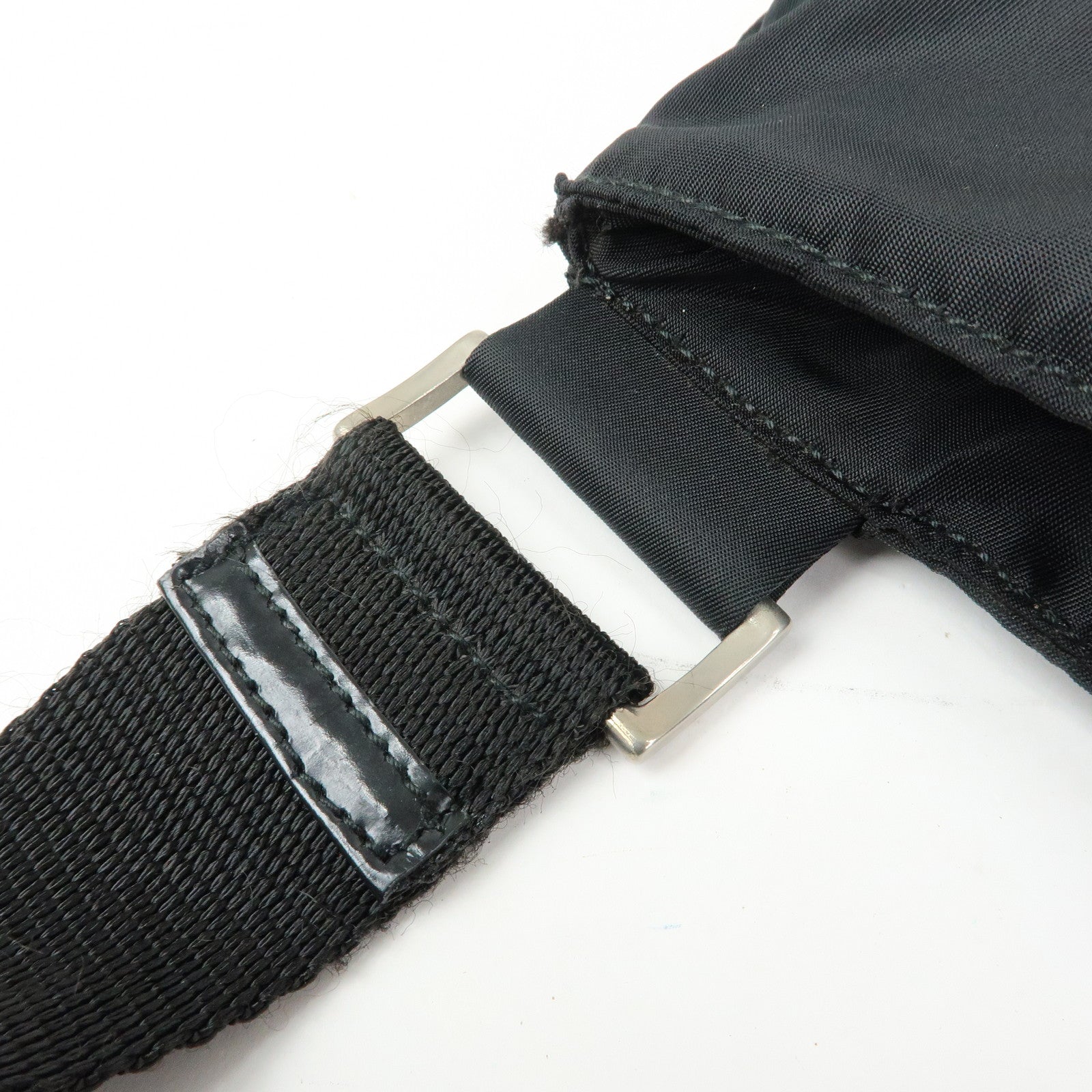PRADA Triangle Logo Nylon Shoulder Bag Crossbody Bag Black BT0420