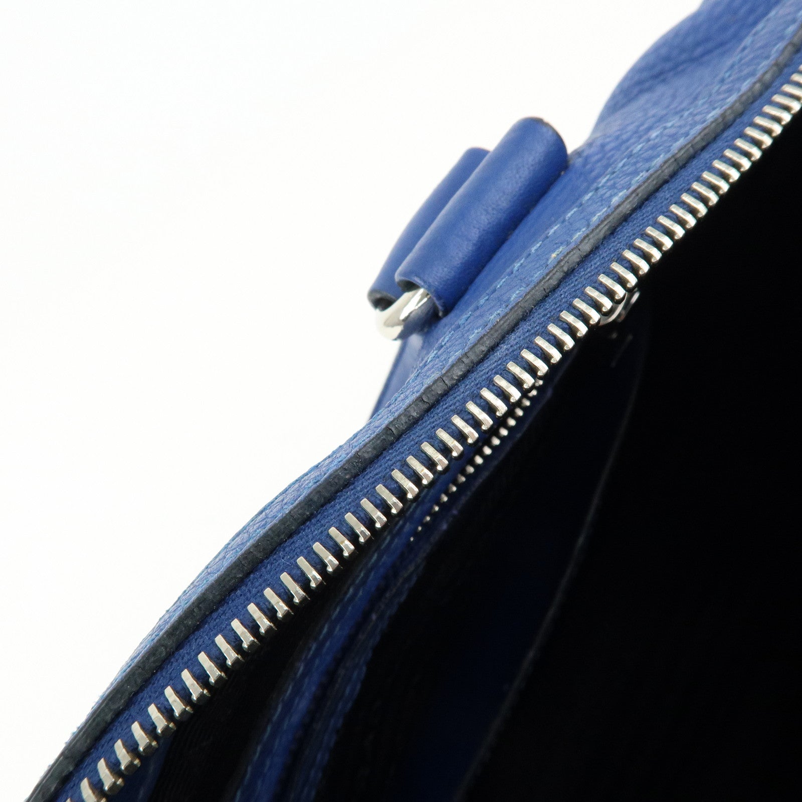 PRADA Leather 2Way Bag Hand Bag Shoulder Bag Blue BL0805