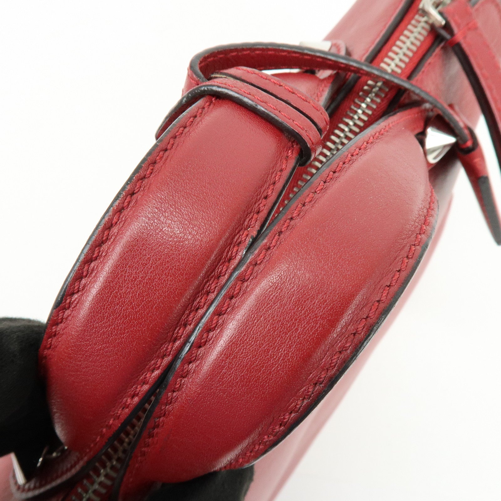 FENDI By The Way Leather 2Way Bag Hand Bag Shoulder Bag Red 8BL124