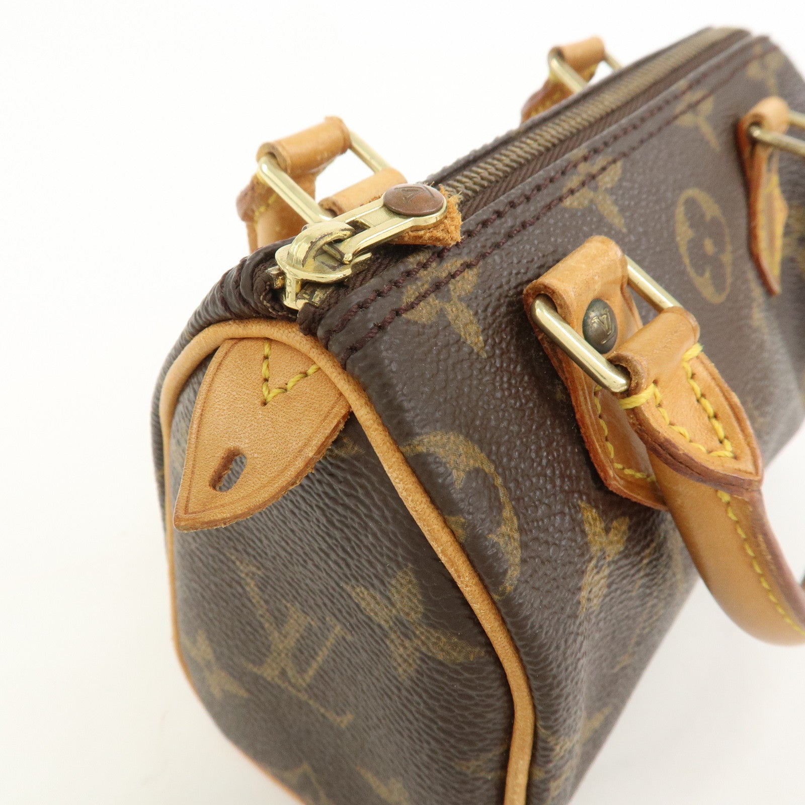 Louis Vuitton Monogram Mini Speedy Hand Bag Boston Bag Brown M41534