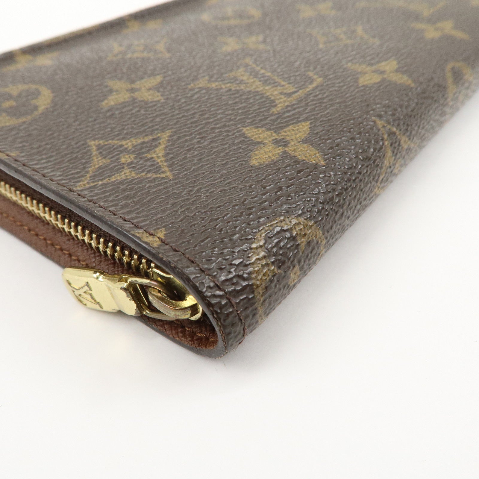 Louis Vuitton Monogram Porte Monnaie Zippy Long Wallet Brown M61727 Used