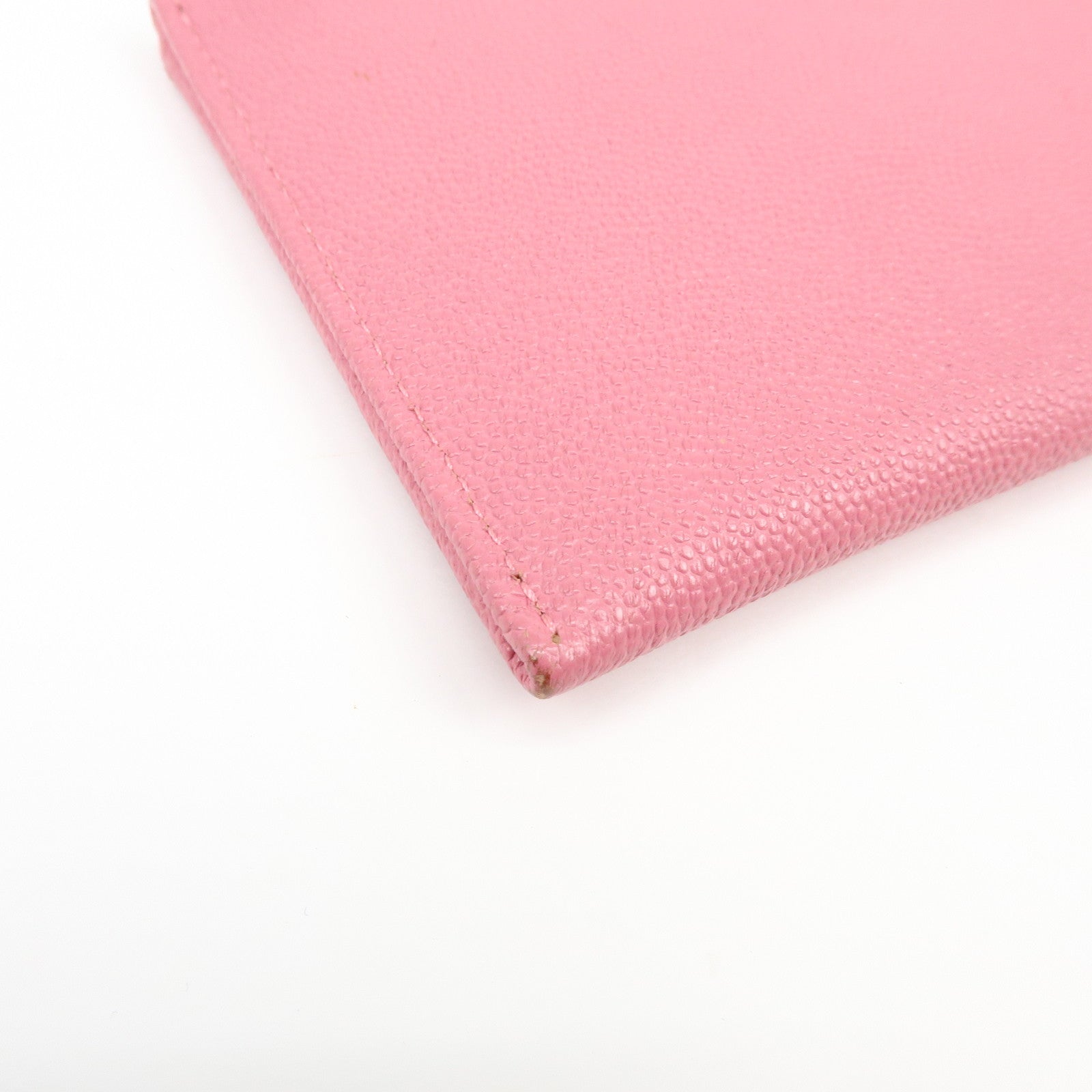 CHANEL COCO Mark Metiers D’Art Caviarskin Fragment Card Case Pink