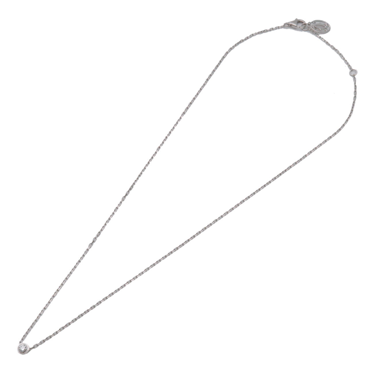 Cartier D'amour 1P Diamond Necklace SM K18 750WG White Gold