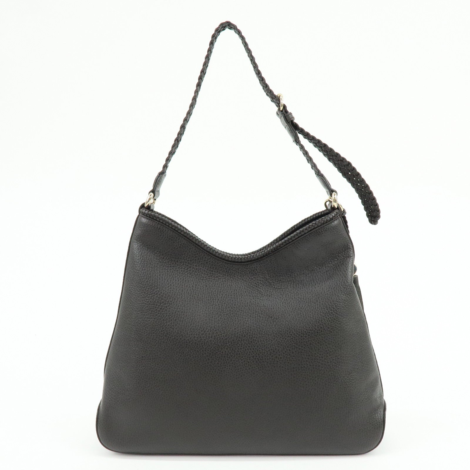 GUCCI Leather Shoulder Bag Tassel Charm Dark Brown 336659