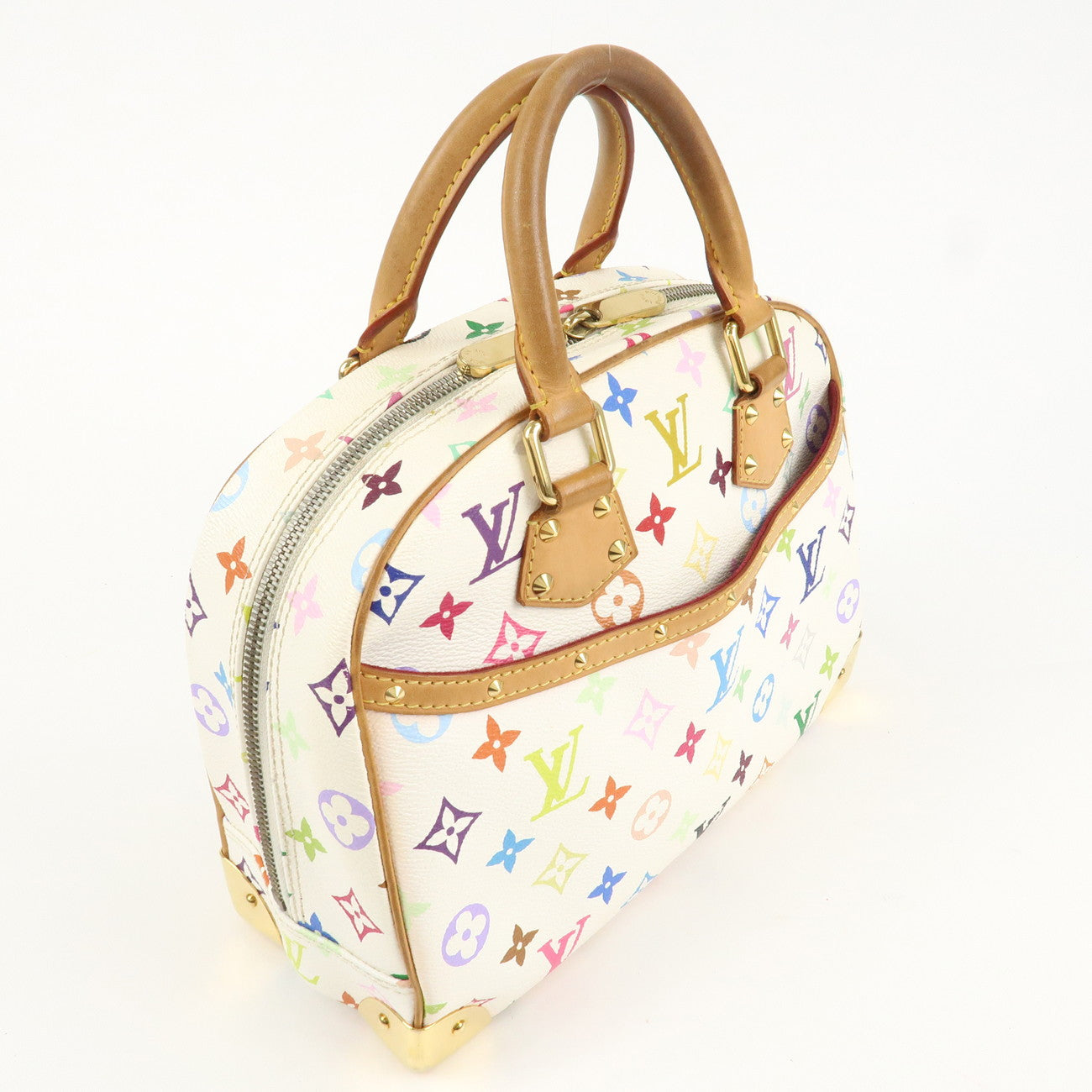 Louis Vuitton Monogram Multicolor Trouville Hand Bag Blanc M92662 Used