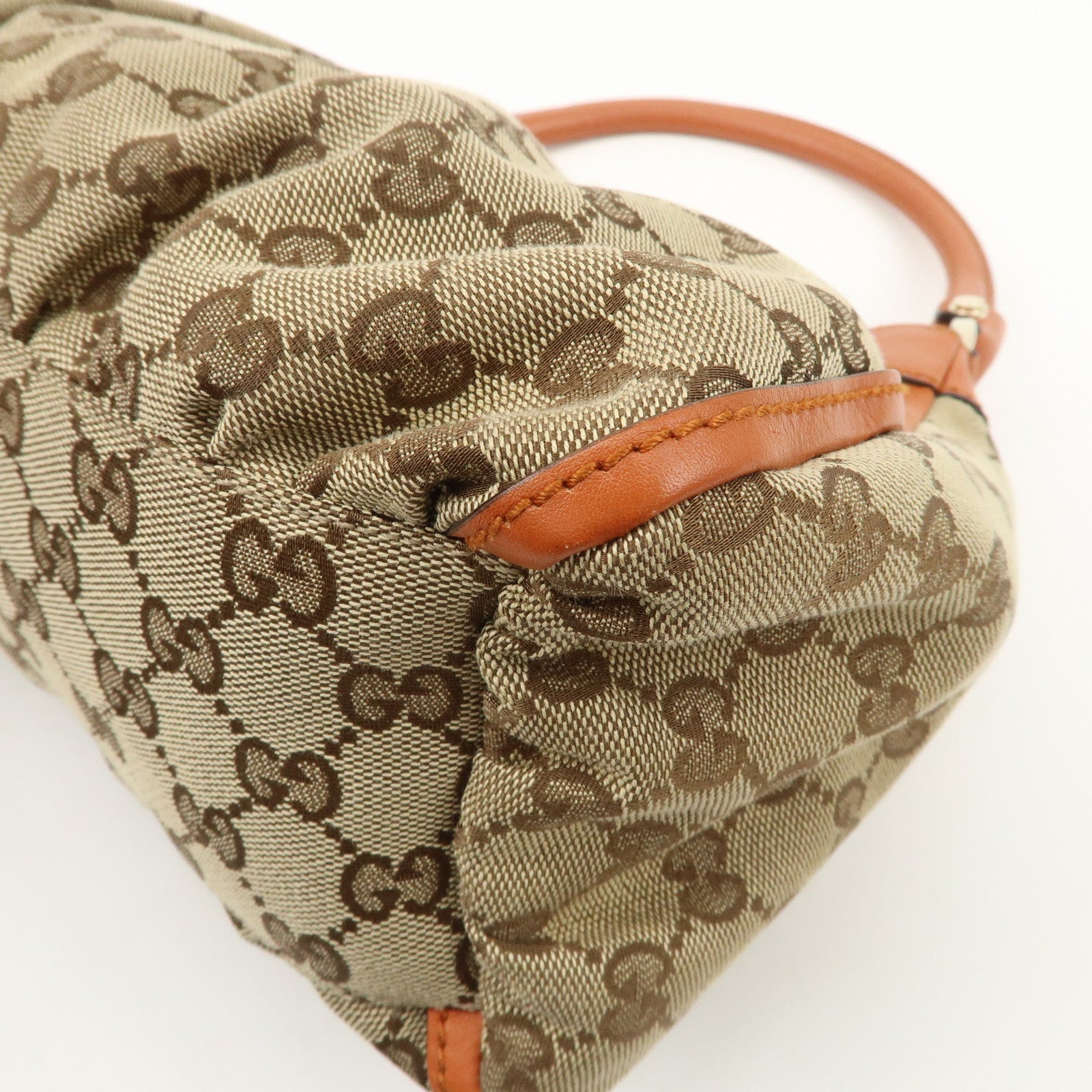 GUCCI Abbey GG Canvas Leather Shoulder Bag Hand Bag Beige 190525