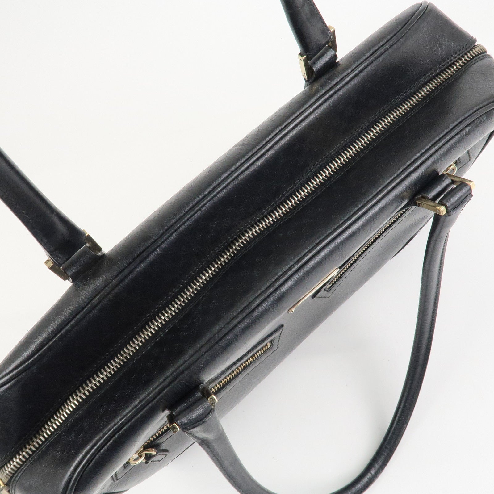 GUCCI Micro Guccissima Leather Hand Bag Black 022.1115