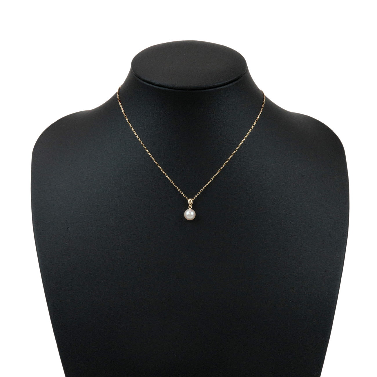 MIKIMOTO Pearl Necklace Pendant K18 750YG Yellow Gold