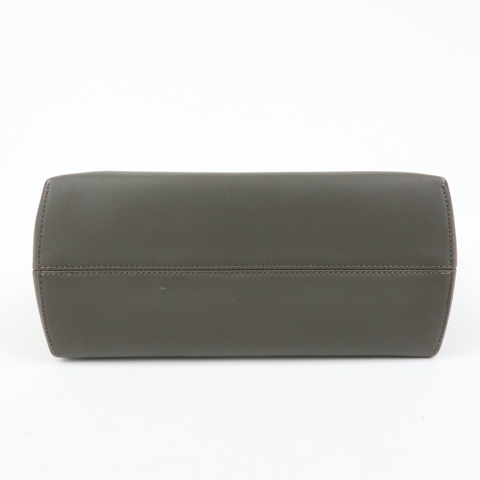 FENDI By The Way Medium Leather 2Way Bag Hand Bag Gray 8BL146
