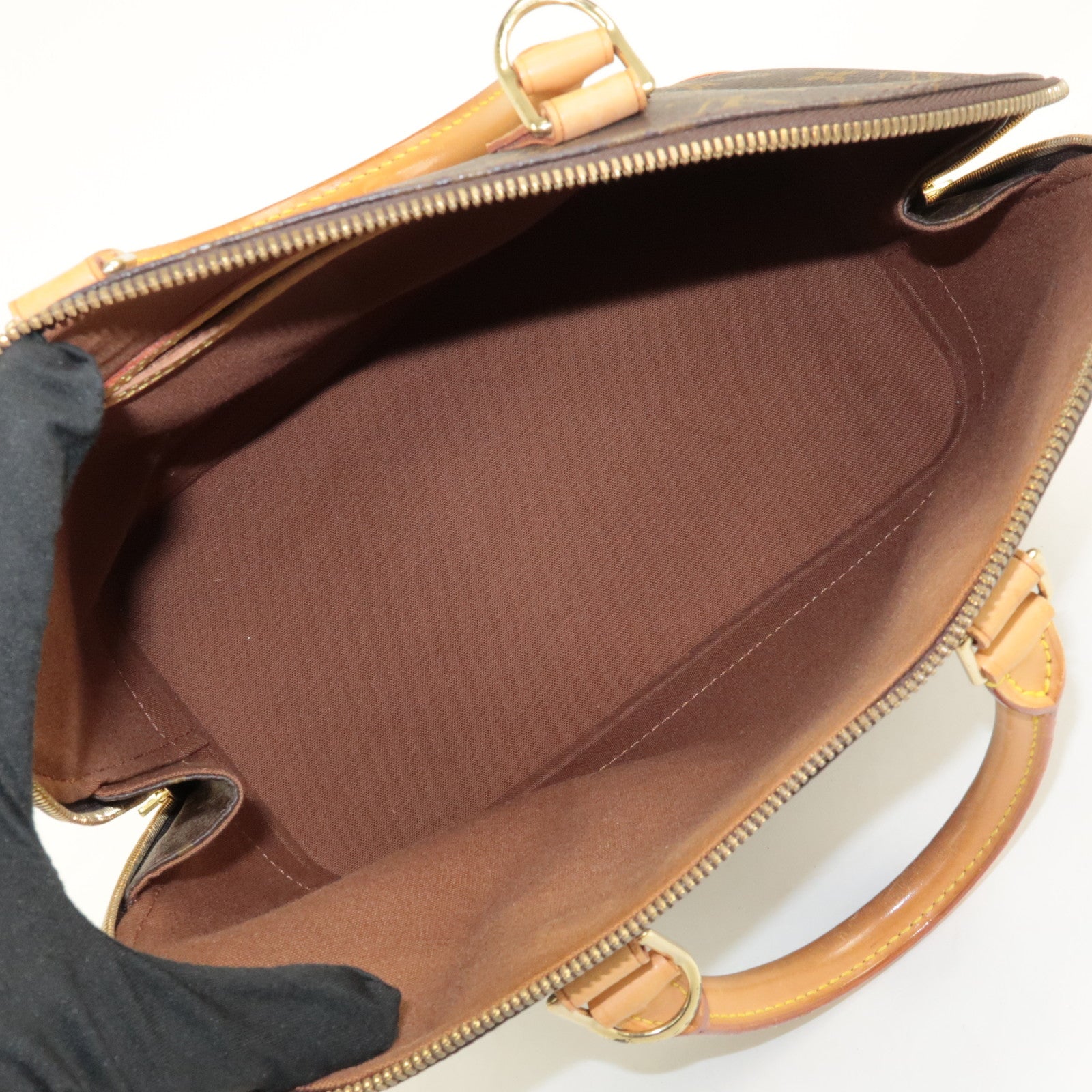Louis Vuitton Monogram Alma Hand Bag Brown M51130 Used