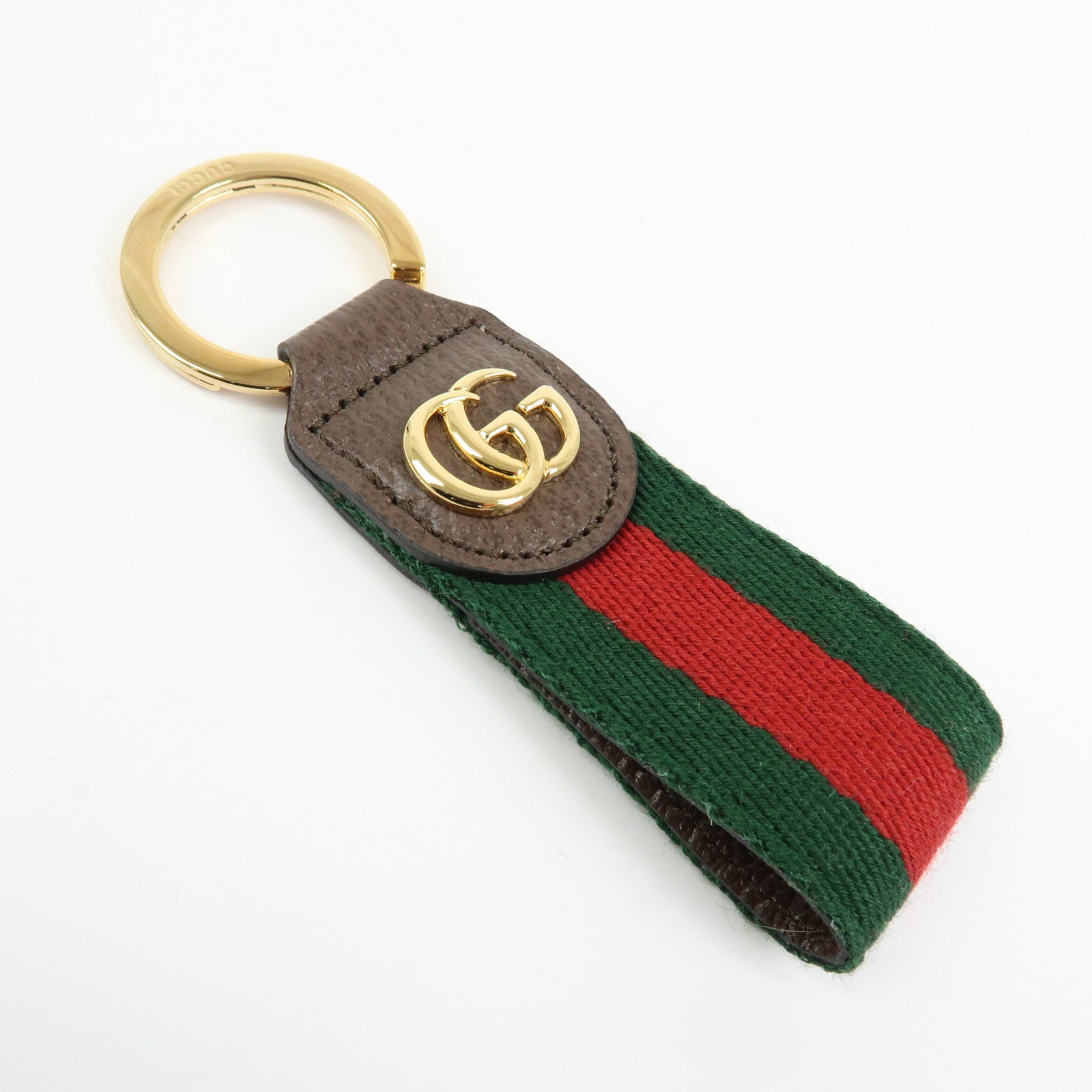 GUCCI GUCCI Ophidia Sherry Leather Bag Charm Key Holder 523161