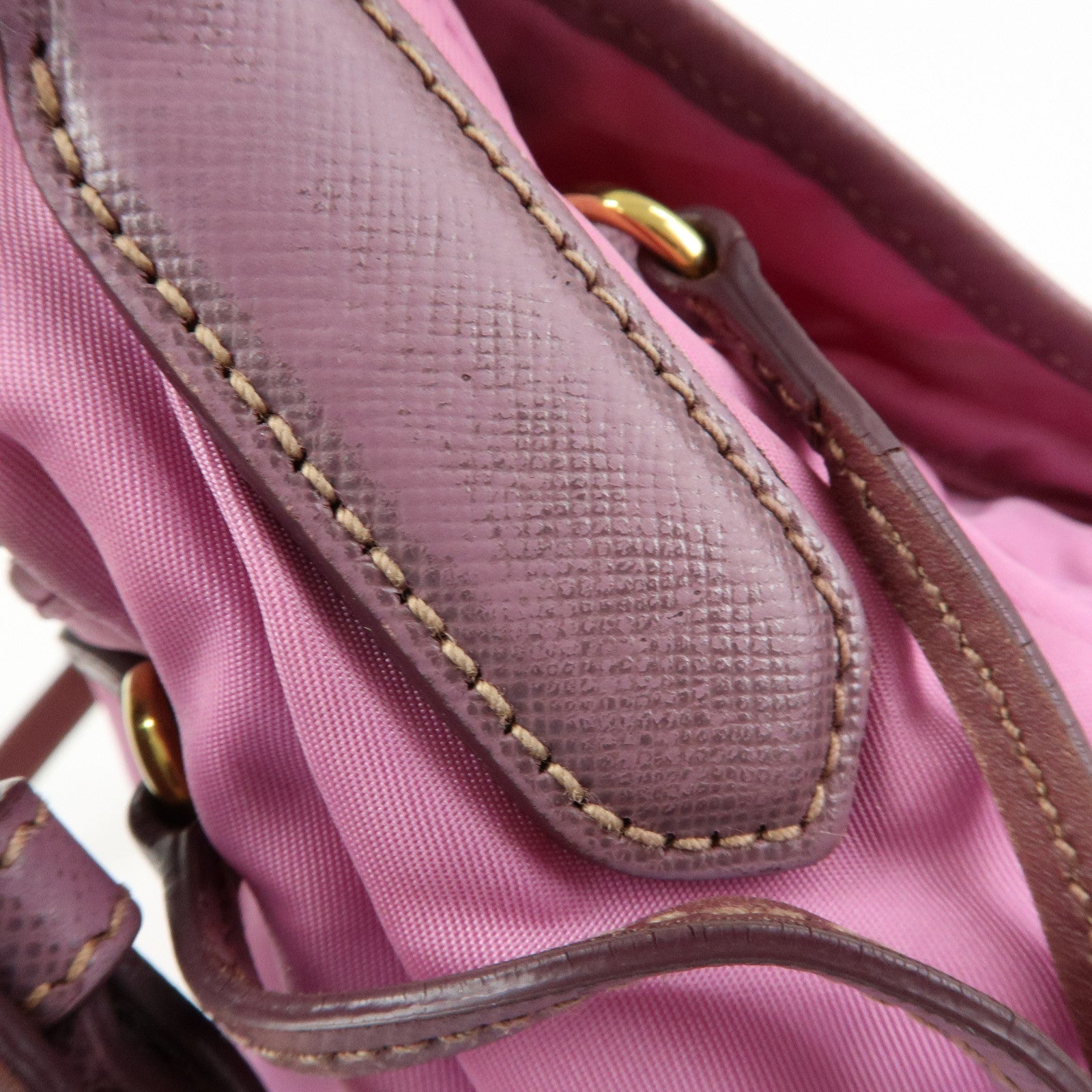 PRADA Nylon Saffiano Leather Shoulder Bag Crossbody Bag Purple