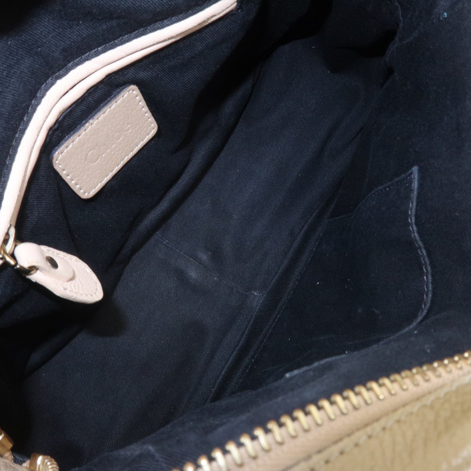 Chloe Parati Leather 2WAY Bag Shoulder Bag Beige