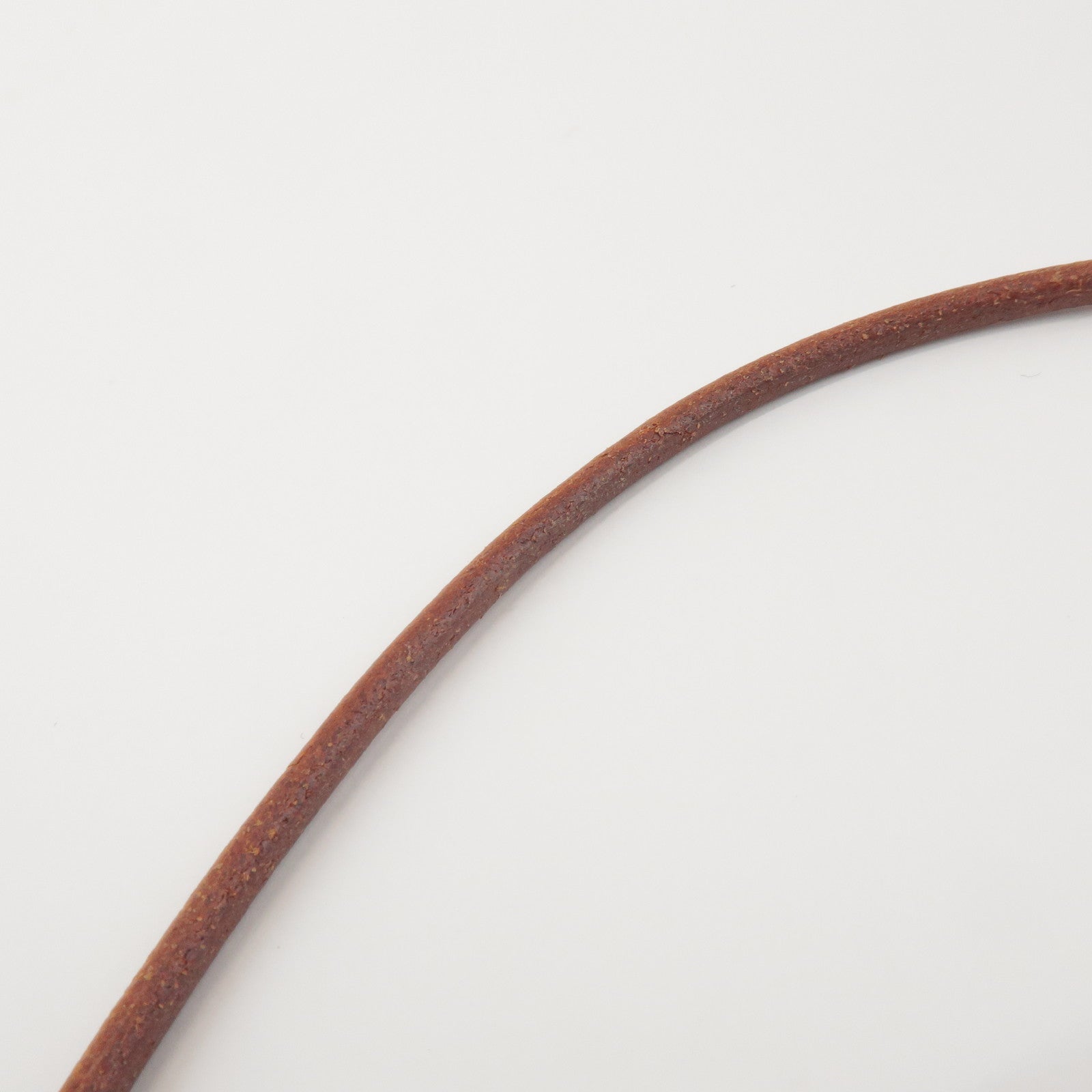 HERMES Jumbo Choker Leather Metal Bracelet Brown Silver