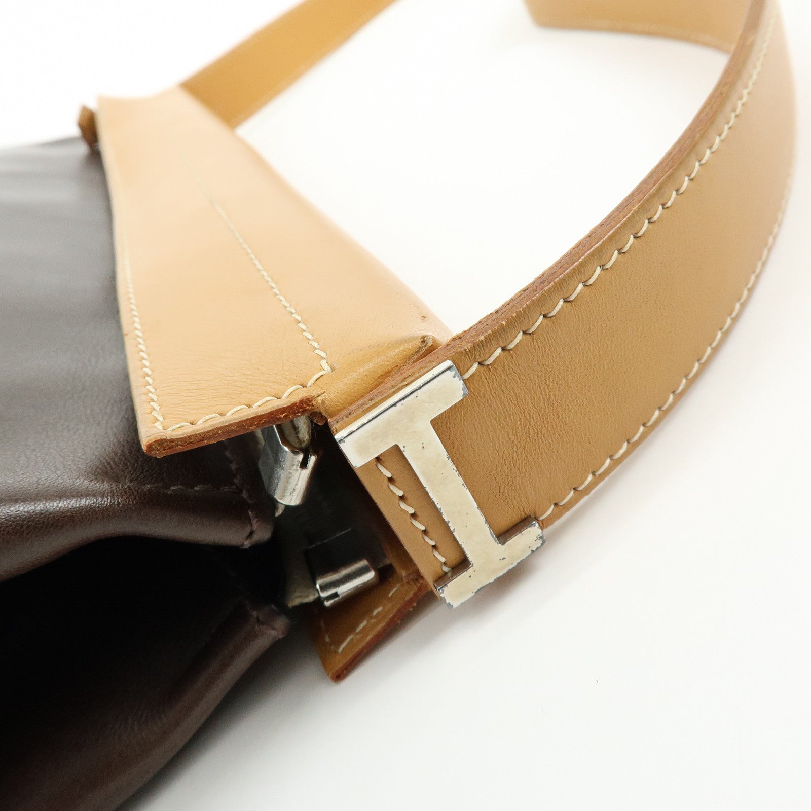 HERMES Yo Bag Crinoline Calf Leather ▢G Stamped Shoulder Bag Brown