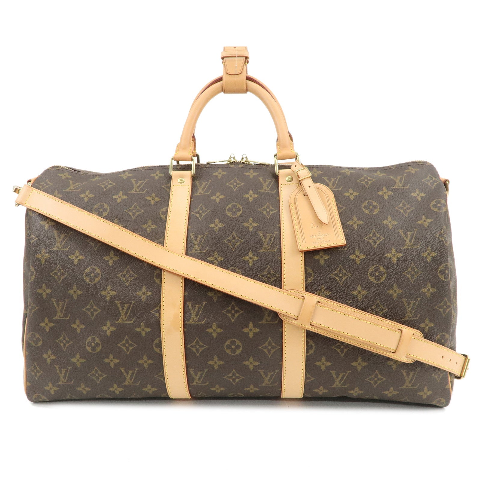 Louis Vuitton Monogram Keep All Bandouliere 50 Boston Bag M41416