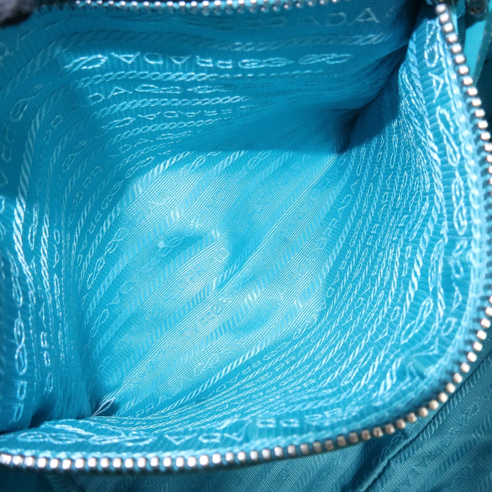 Prada Nylon Leather 2Way Bag Hand Bag Shoulder Bag Blue