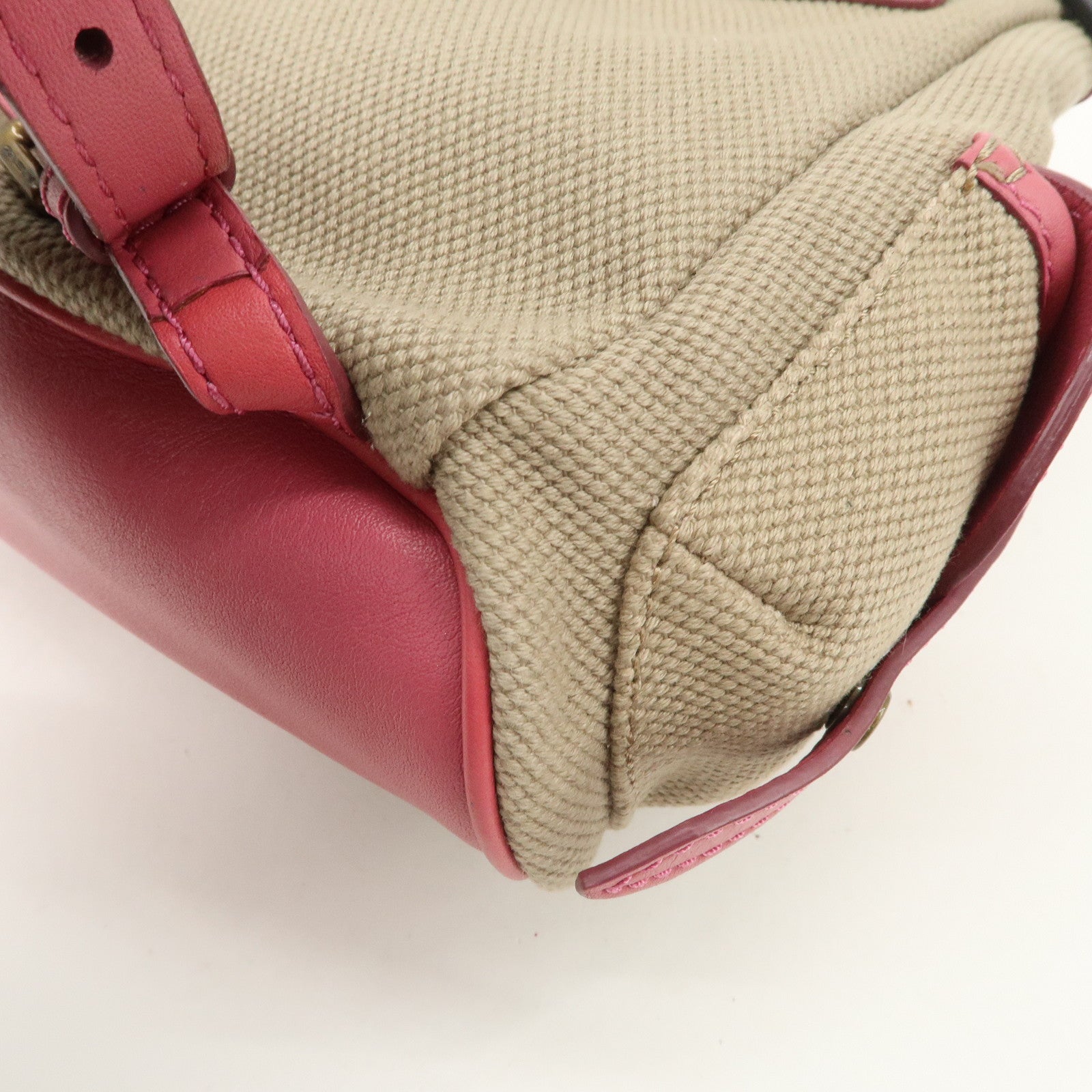 BURBERRY Children Canvas Leather Mini Rucksack Backpack Beige Pink