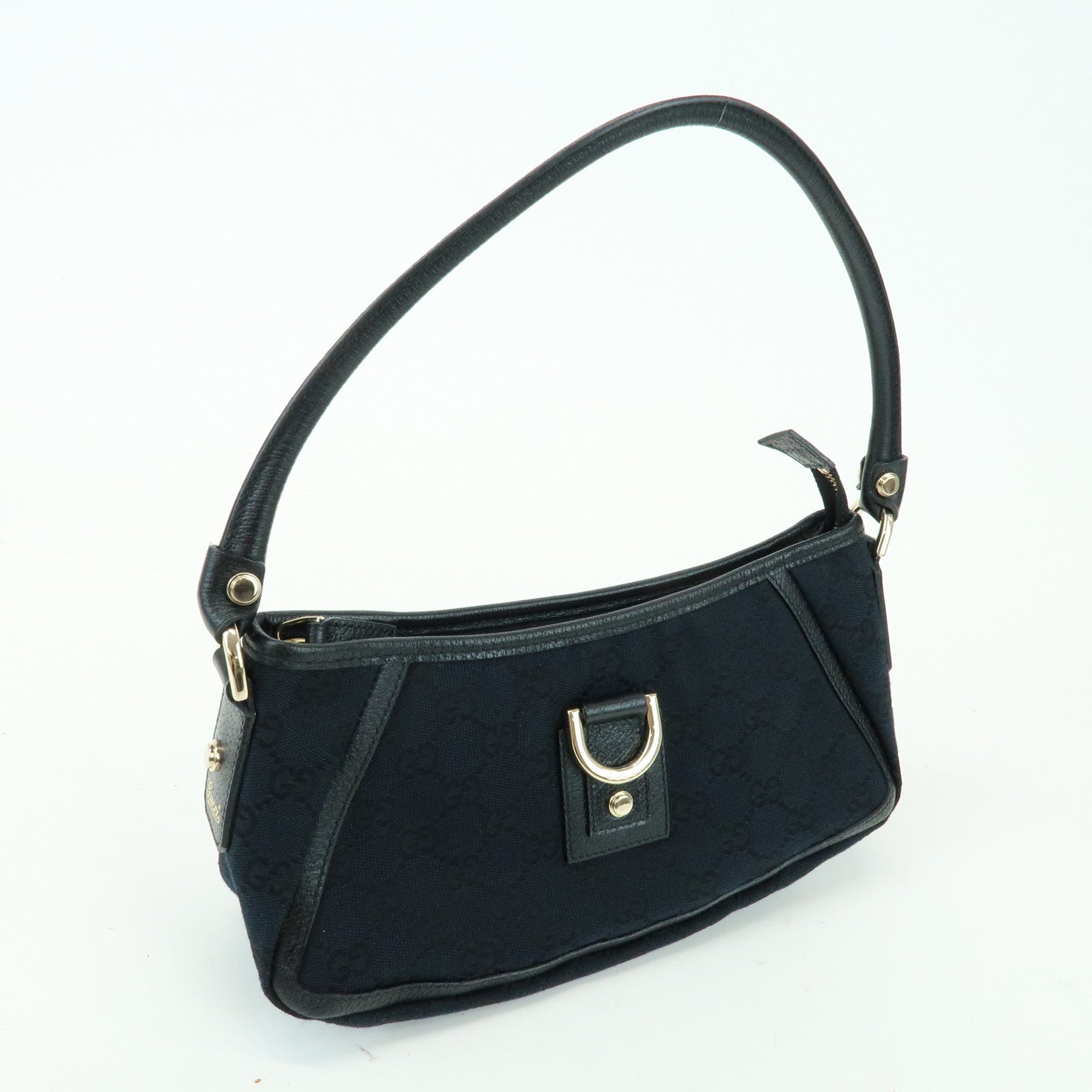 GUCCI Abbey GG Canvas Leather Pouch Shoulder Bag Hand Bag 130939