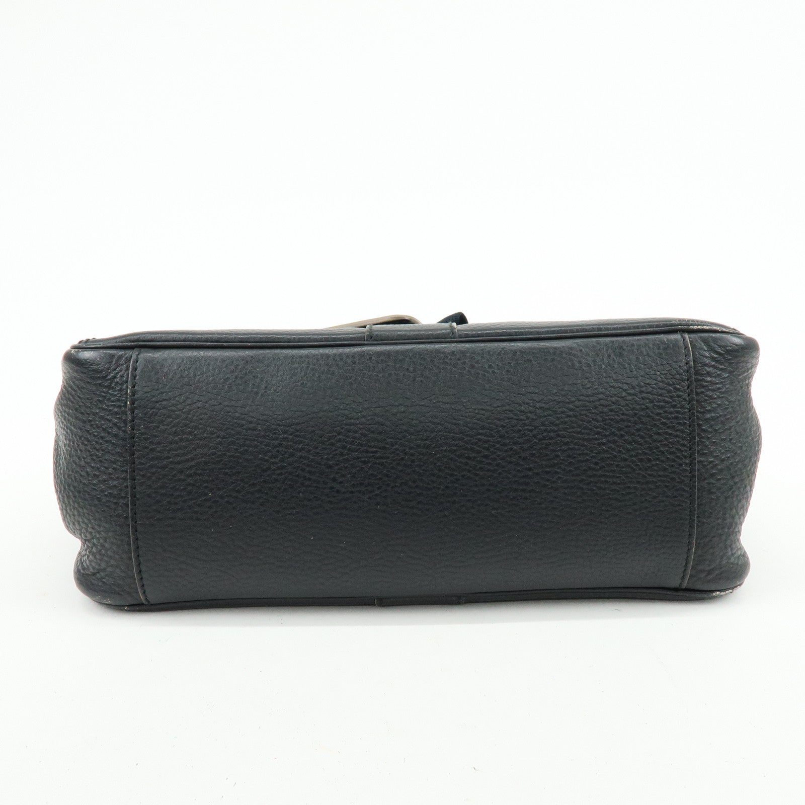 SAINT LAURENT PARIS YSL Y Line Calf Leather Tote Bag Black 168462