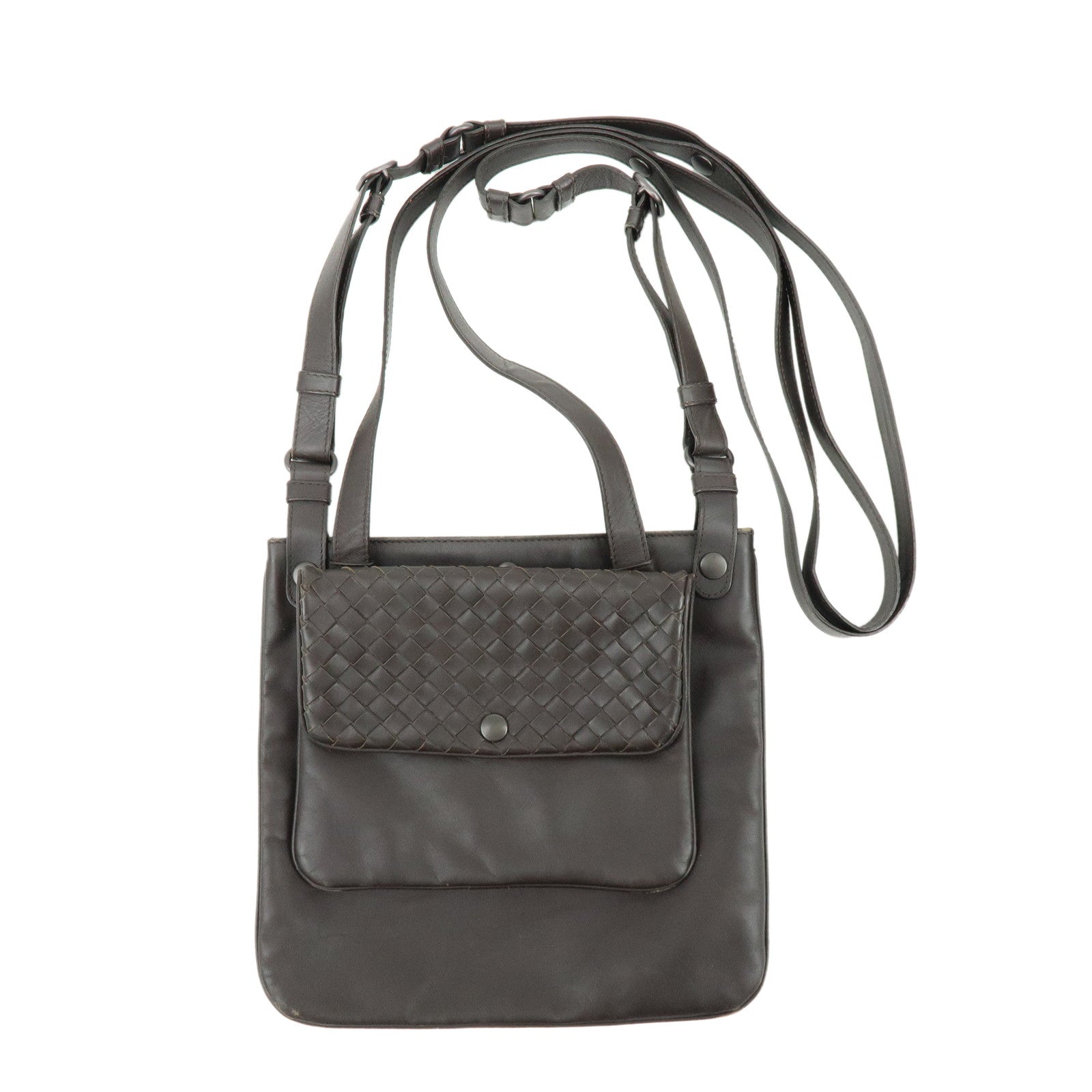 BOTTEGA VENETA Intrecciato Calf Leather Shoulder Bag Brown 273350