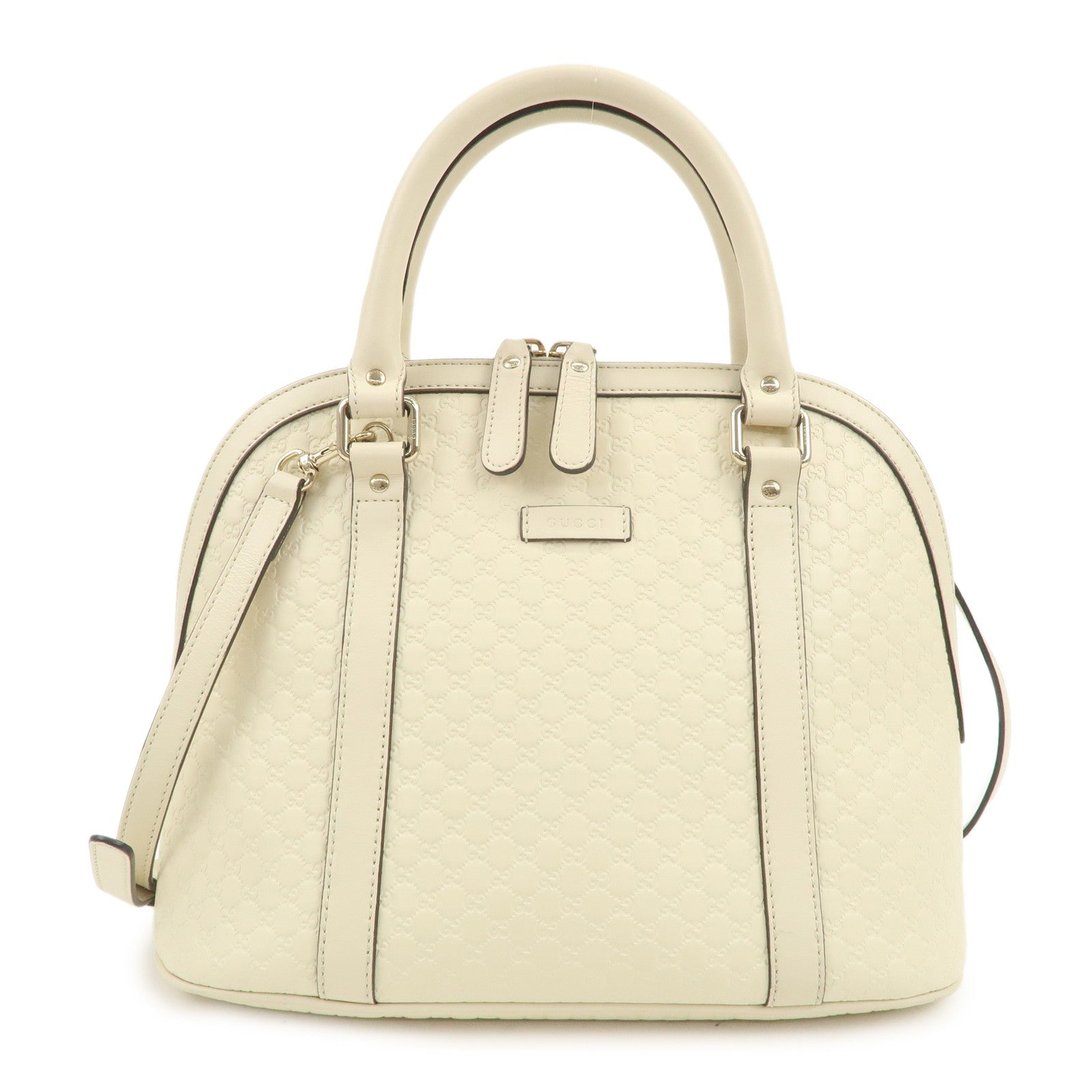 GUCCI Micro Guccissima Leather 2Way Bag Shoulder Bag Ivory 449663