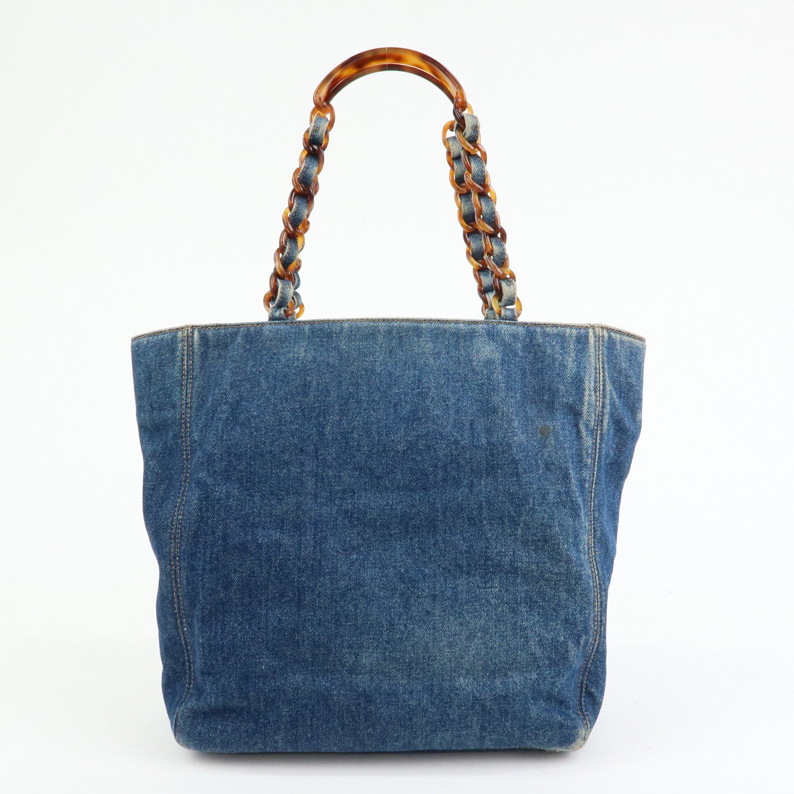 CHANEL COCO Mark Denim Tote Bag Shoulder Bag Blue