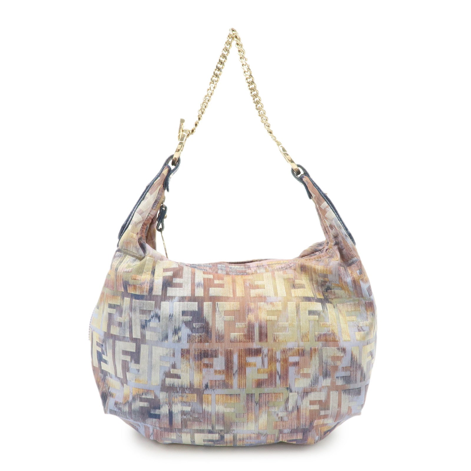 FENDI Zucca Canvas Chain Shoulder Bag Multicolor 8BR581